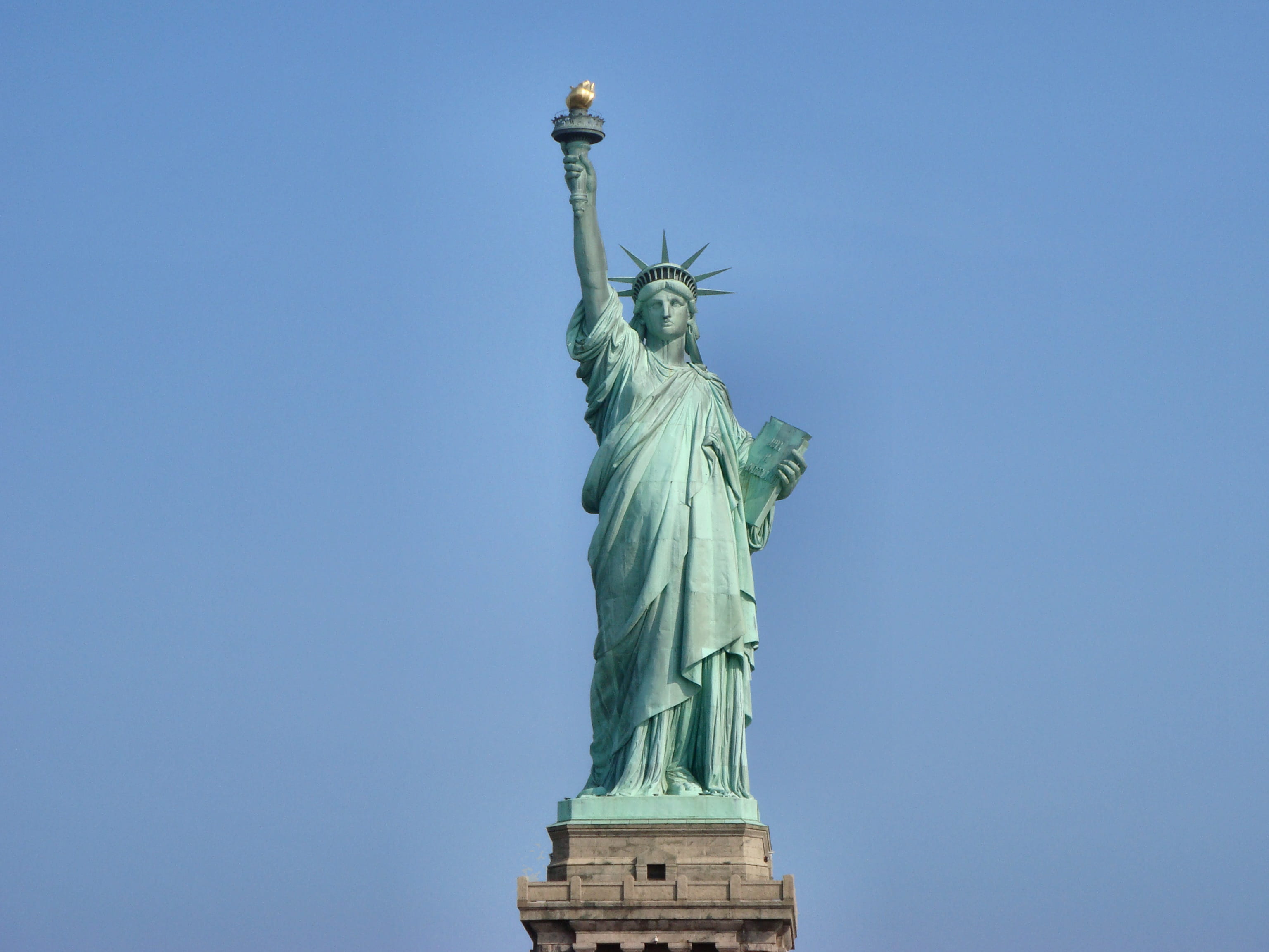 dom, nature, New York, sky, travel destinations, independence, human representation, tourism, new, statue, day, no people, art and craft, flaming torch, HD Wallpaper