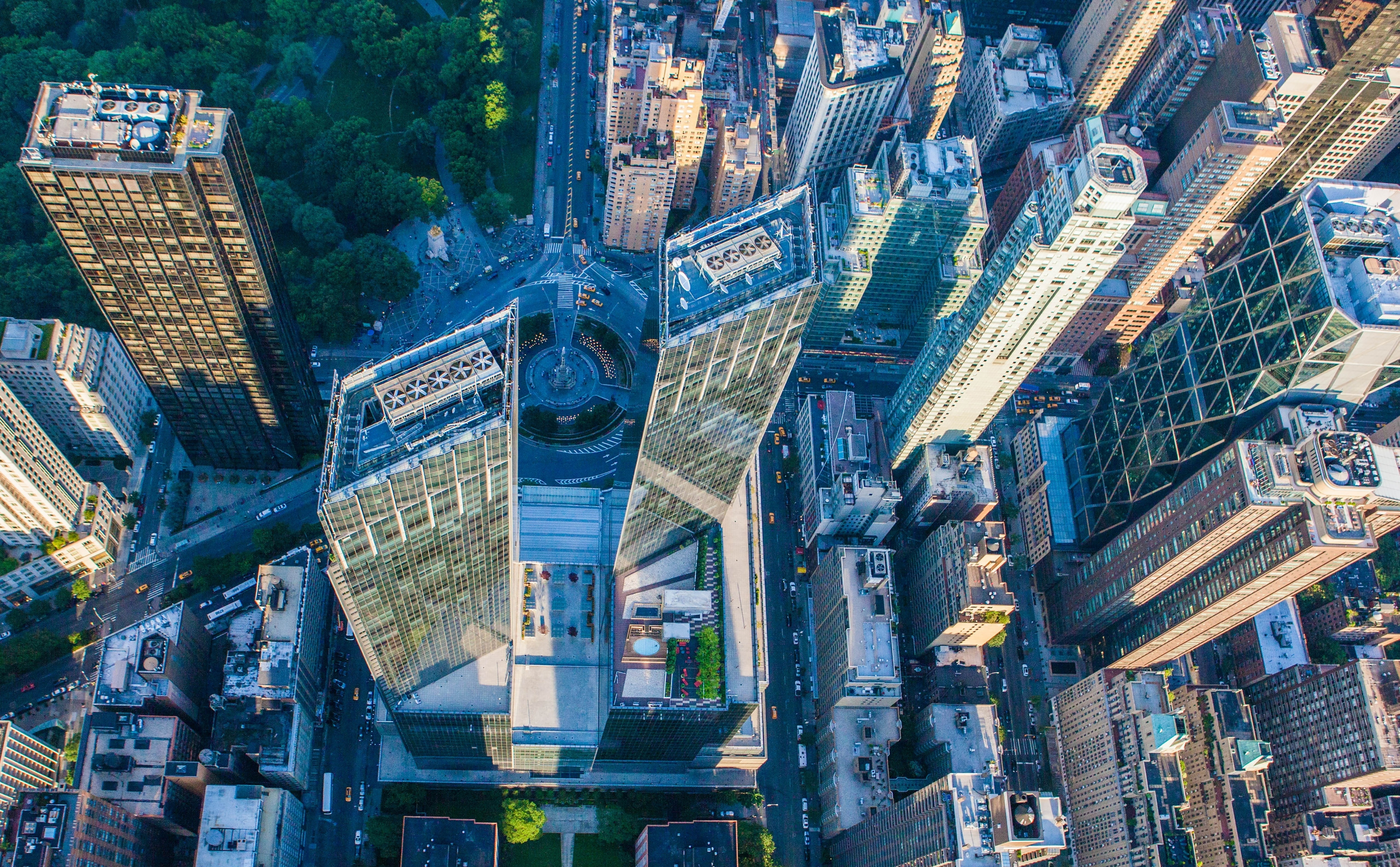 Buildings, modern, newyorkcity, architecture, aerialview, high angle view, cityscape, day, residential district, Urban, tower, City, Manhattan, midtown, HD Wallpaper