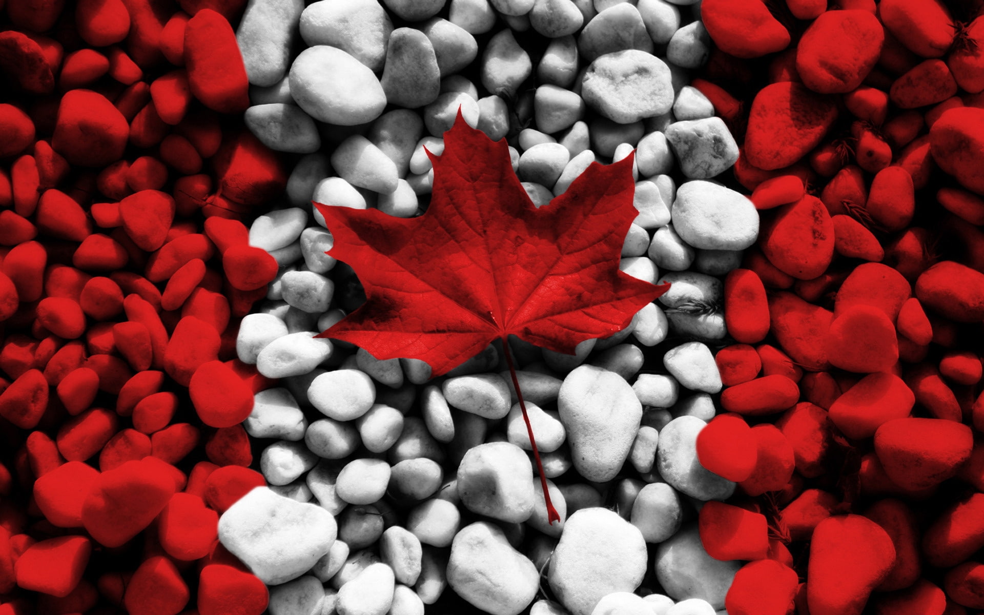 flag, stones, canada, 1080P, HD Wallpaper