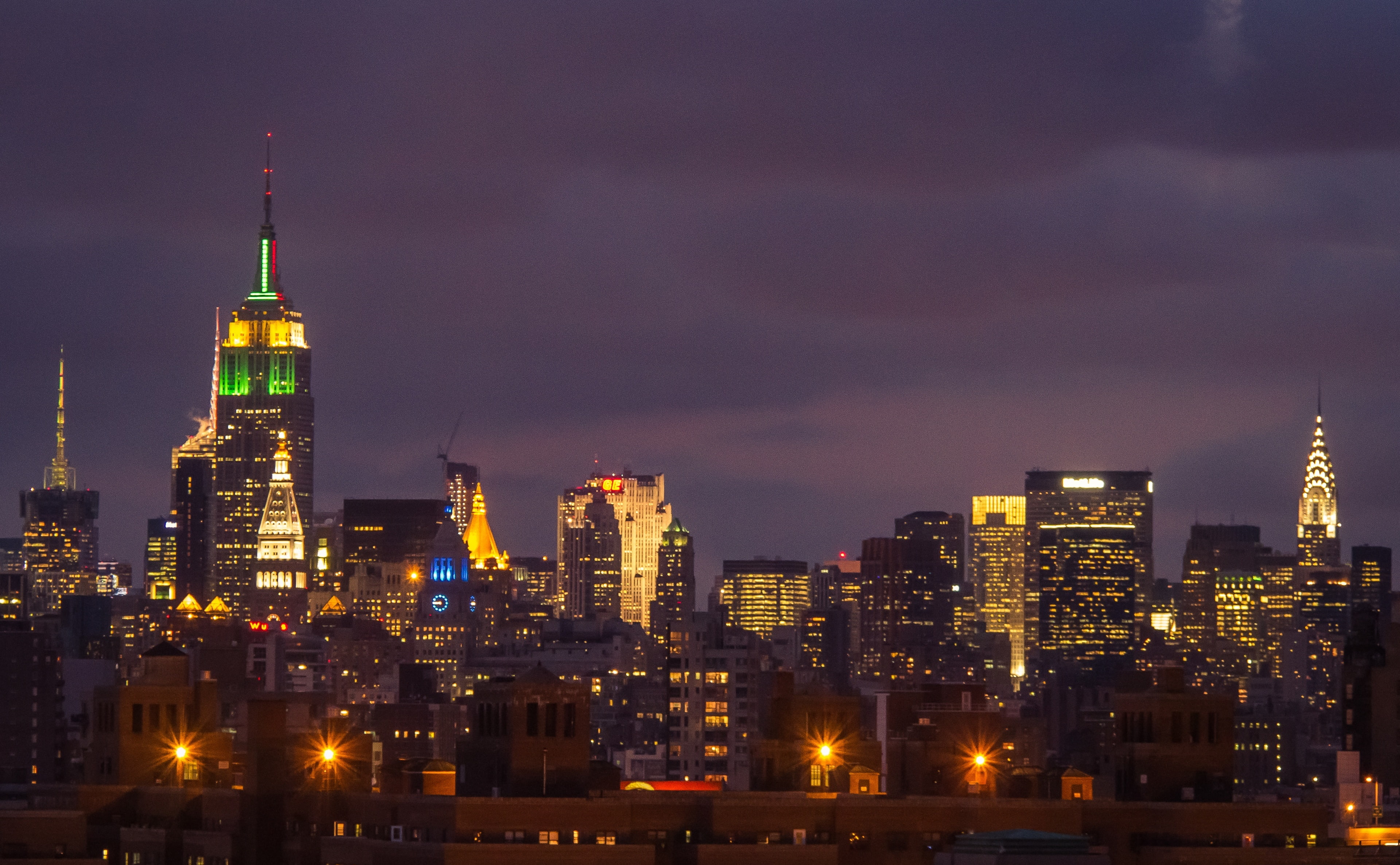 nature, office building exterior, fromthebrooklynbridge, newyork, architecture, empirestatebuilding, thecityatnight, brooklyn, travel destinations, city life, HD Wallpaper
