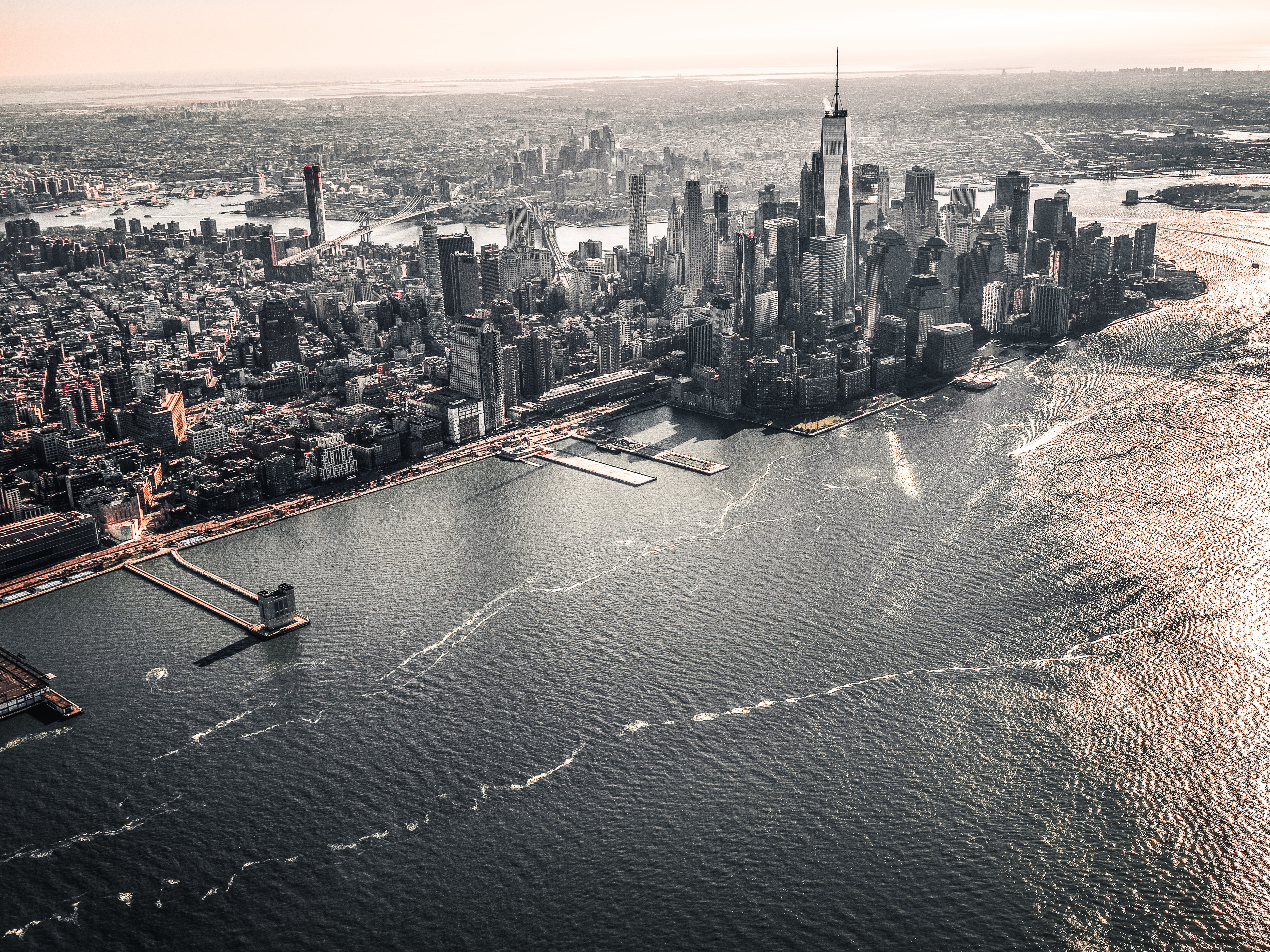 building, architecture, water, aerial view, daytime, 4K, waterfront, high, lumix, financial district, photography, buildings, outdoors, taken, transportation, HD Wallpaper
