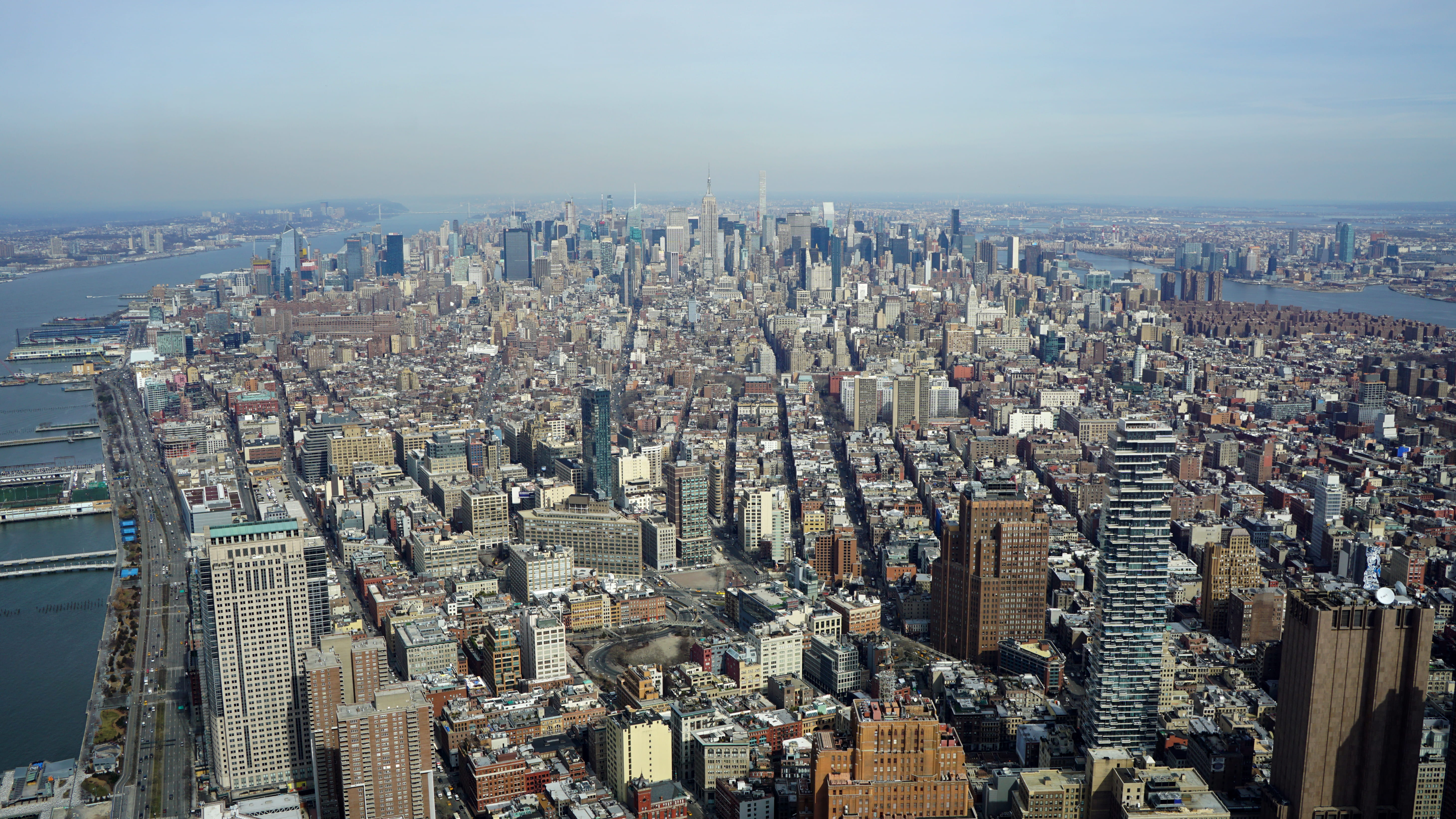 crowded, uptown, buildings, nyc, crowd, united states, building, high angle view, sky, newyork, built structure, empirestate, 5K, city, office, aerial view, HD Wallpaper