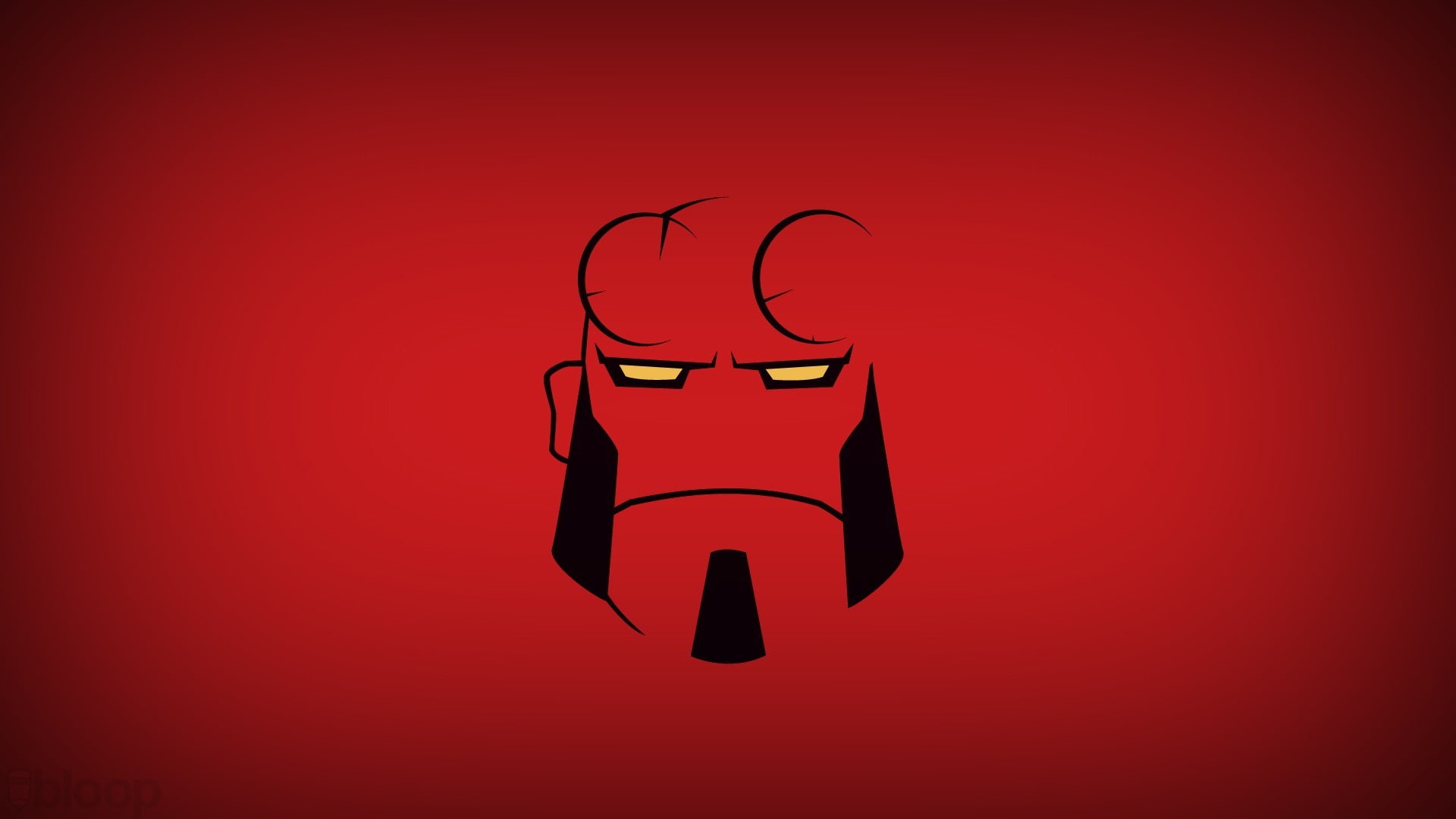 minimalism, 1080P, hero, Blo0p, superhero, simple background, comics, Dark Horse, Hellboy, HD Wallpaper