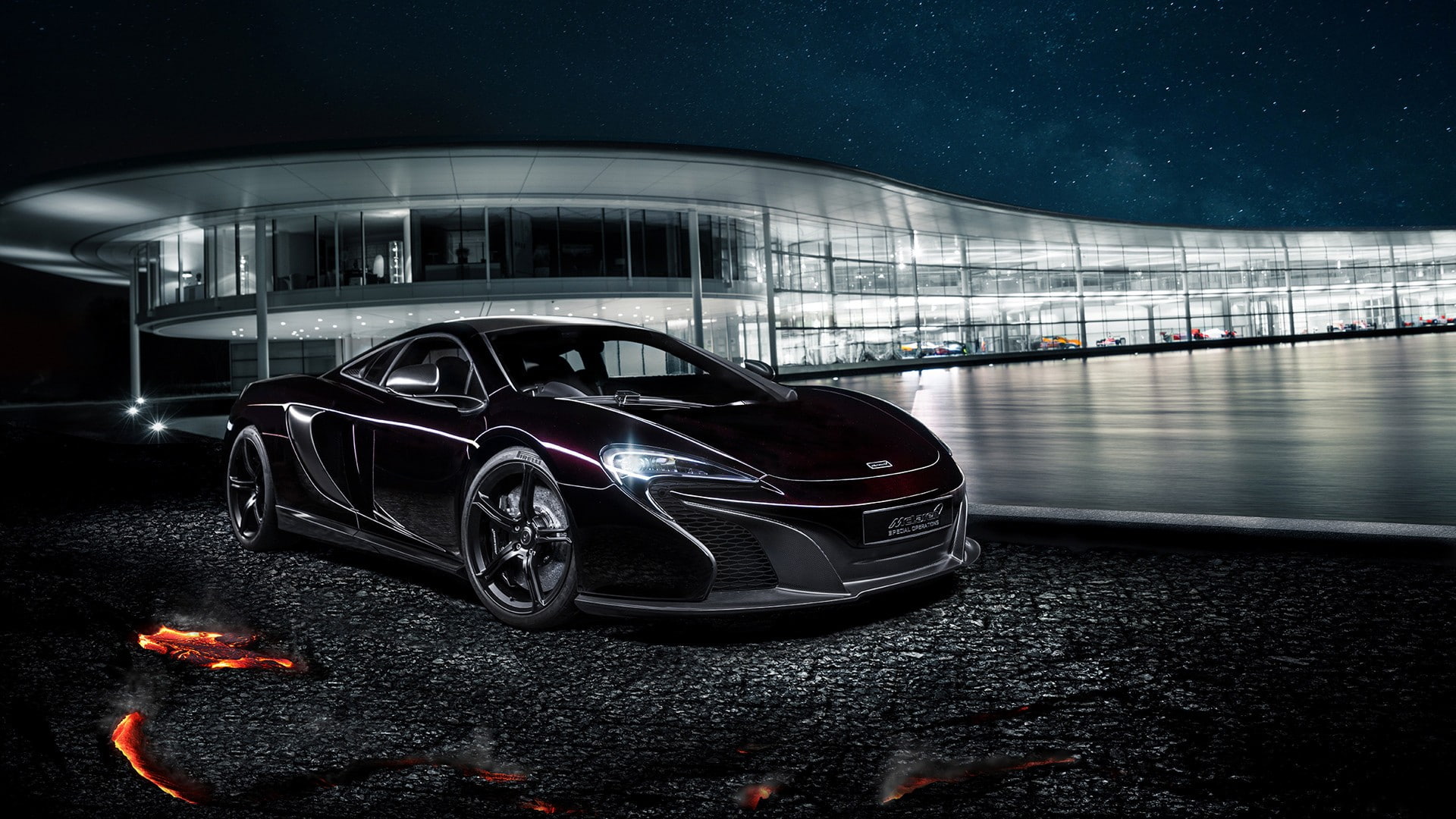car, night, McLaren Technology Centre, McLaren 650S, 1080P, HD Wallpaper