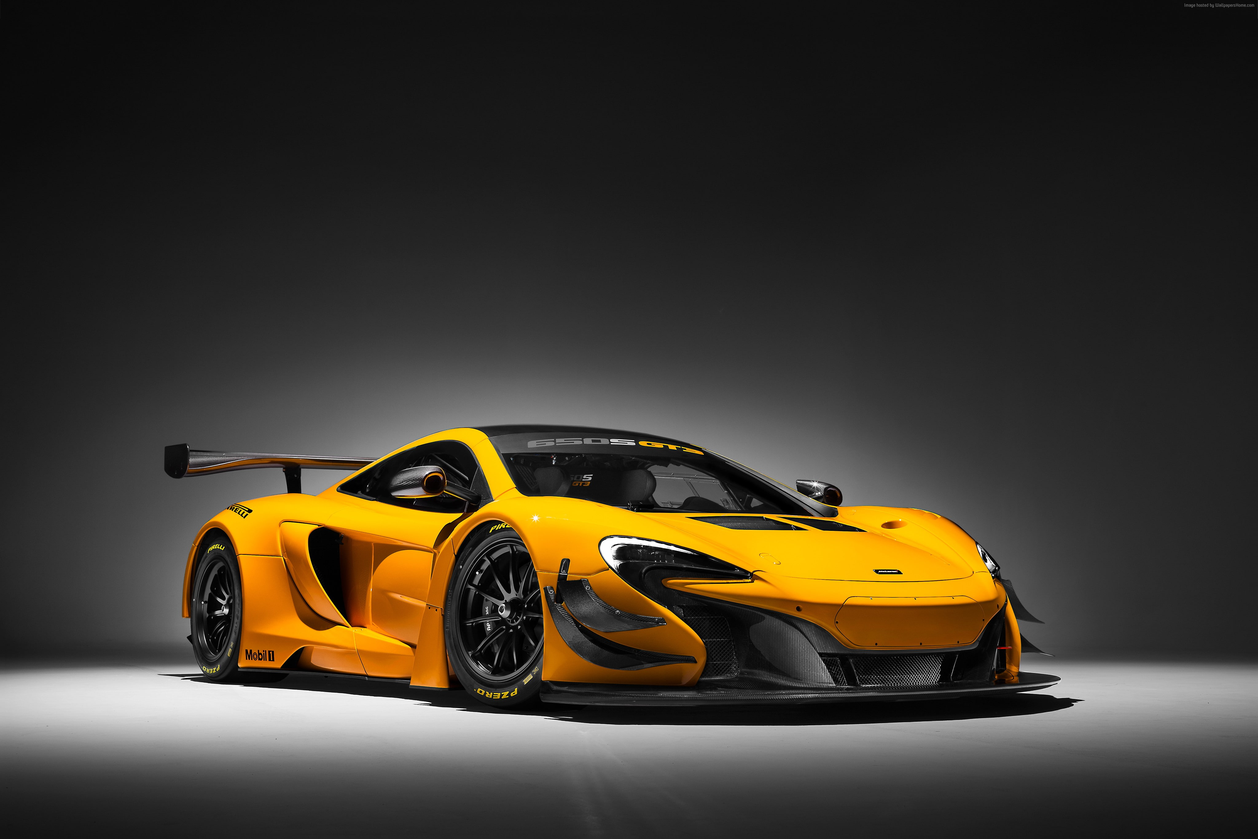 Geneva International Motor Show 2016, sports car, yellow, 4K, McLaren 650S GT3, HD Wallpaper