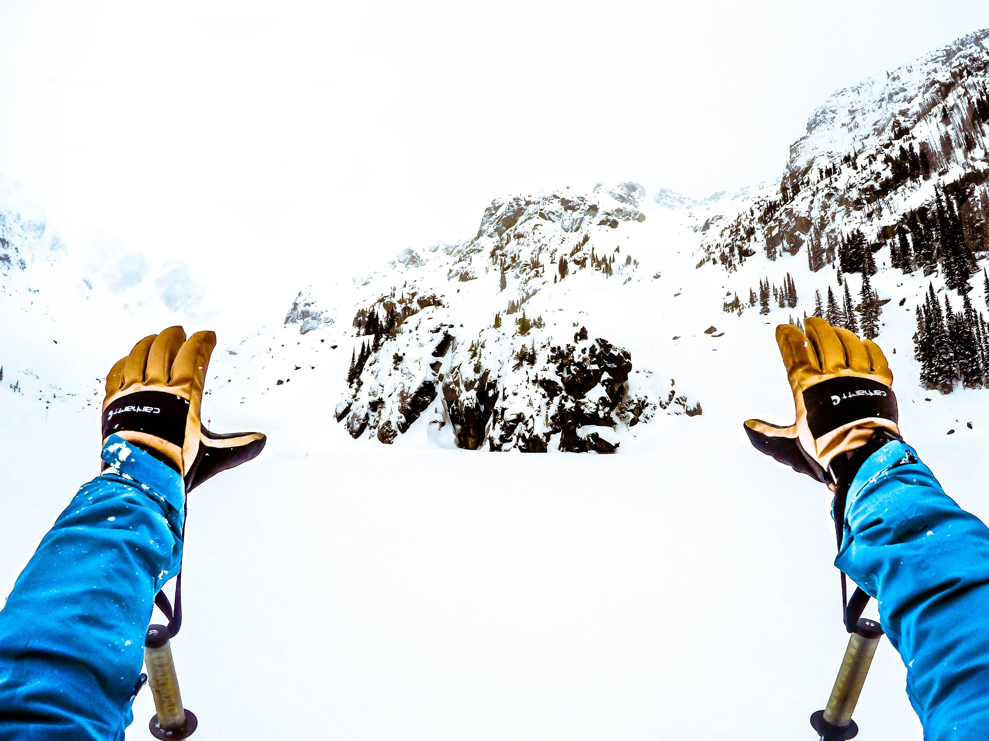 gloves, sky, leisure activity, nature, clothing, snow, mountain, 2K, trees, warm clothing, winter, day, men, cold temperature, snowboard, whistler, rocks, HD Wallpaper