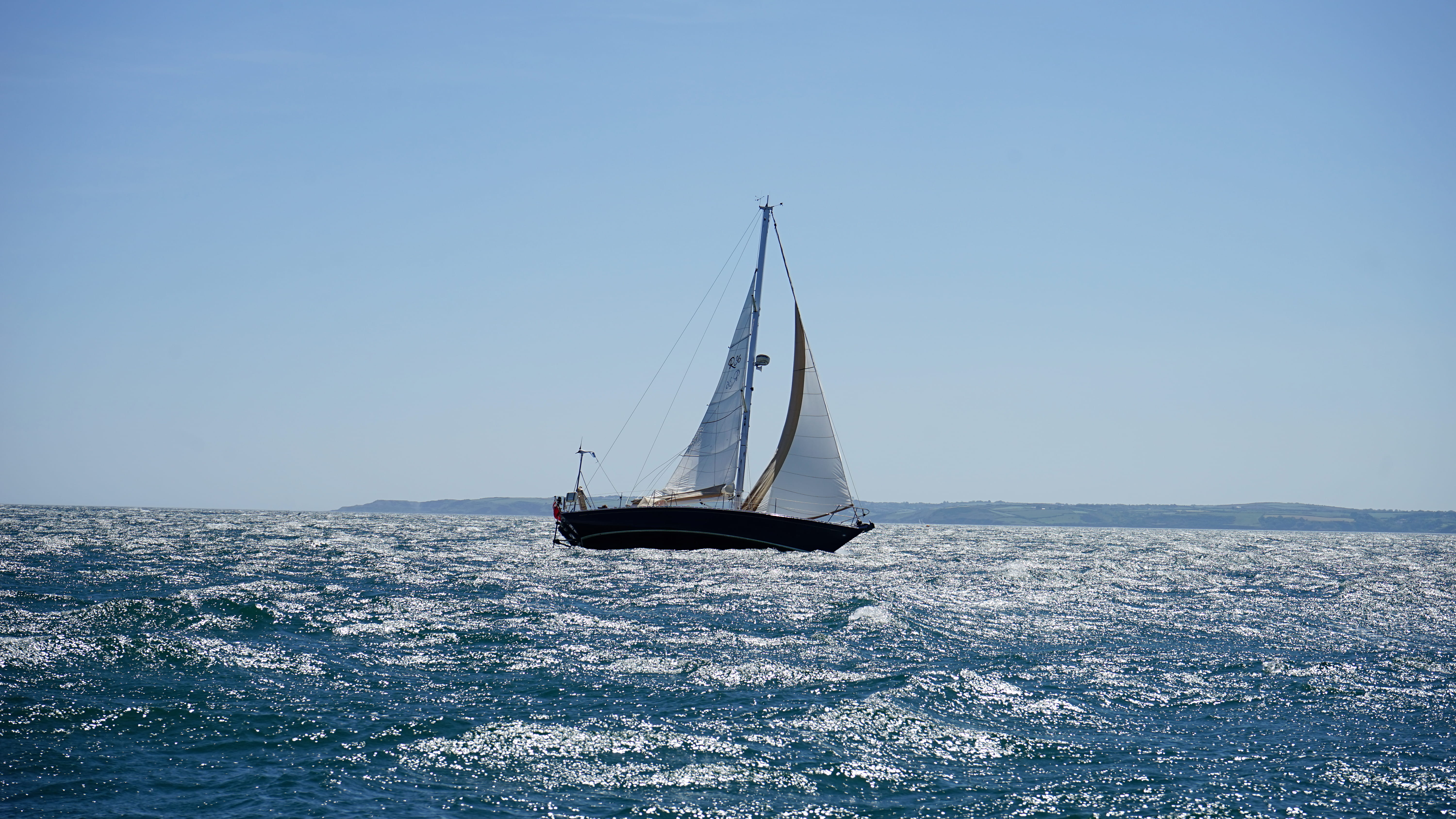 pole, horizon, mode of transportation, ocean, sailing ship, outdoors, transportation, sailboat, white, ship, horizon over water, water, transportation system, HD Wallpaper