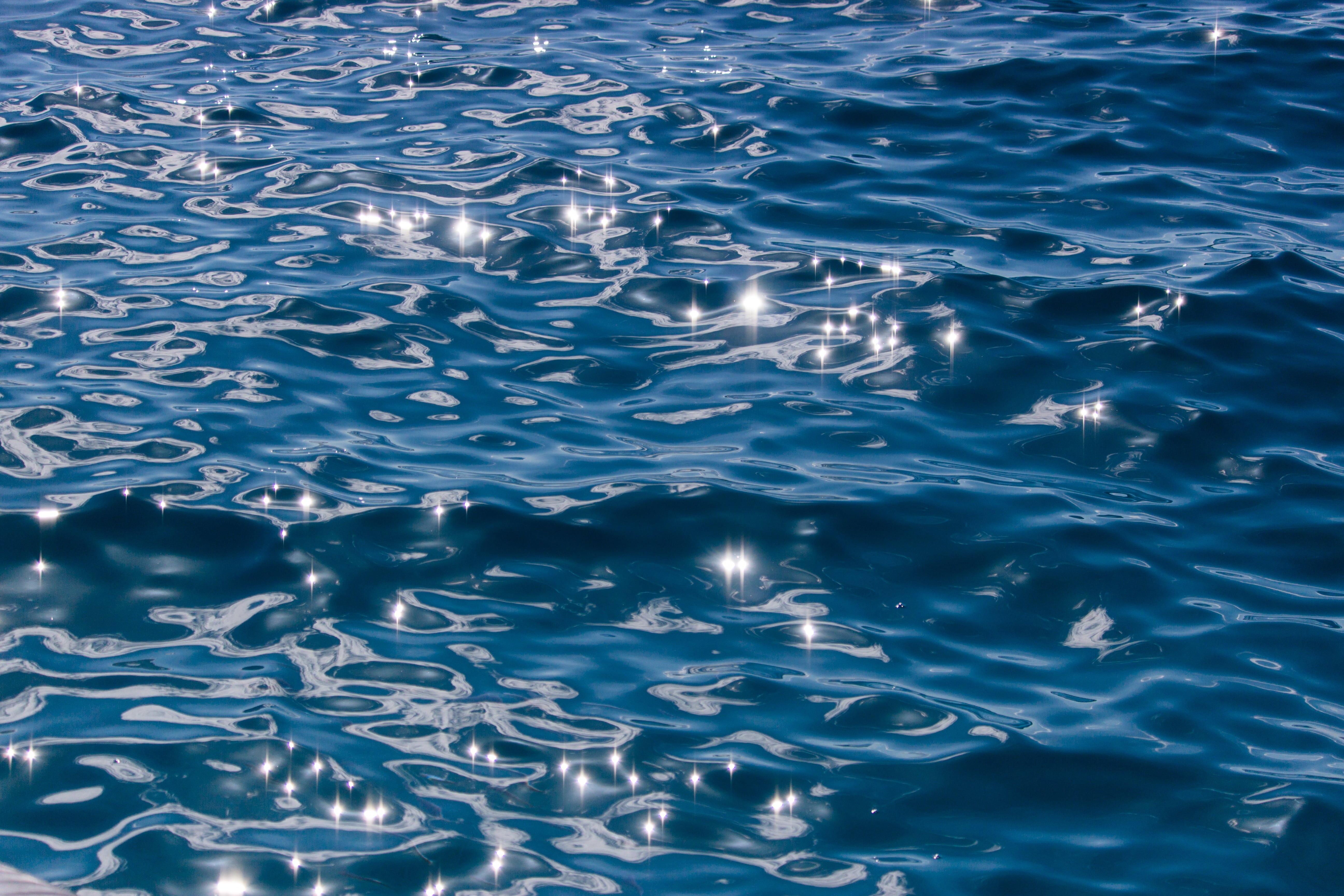 shine, daytime, no people, high angle view, sea, sunlight, rippled, purity, 5K, surface, waves, outdoors, full frame, pattern, waterfront, nature, reflection, HD Wallpaper