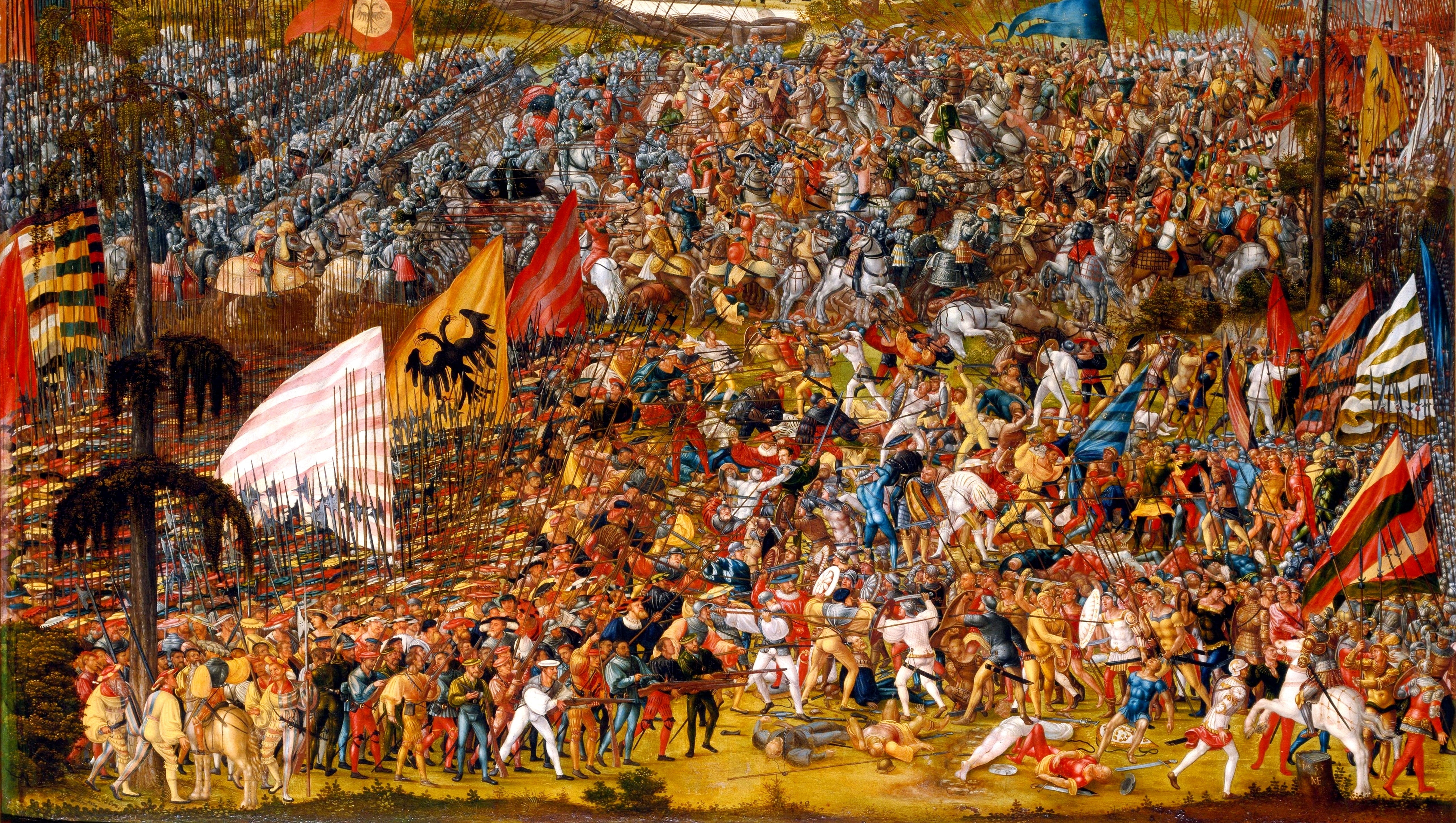 banners, picture, 5K, the battle, canvas, oil, troops, battle, HD Wallpaper