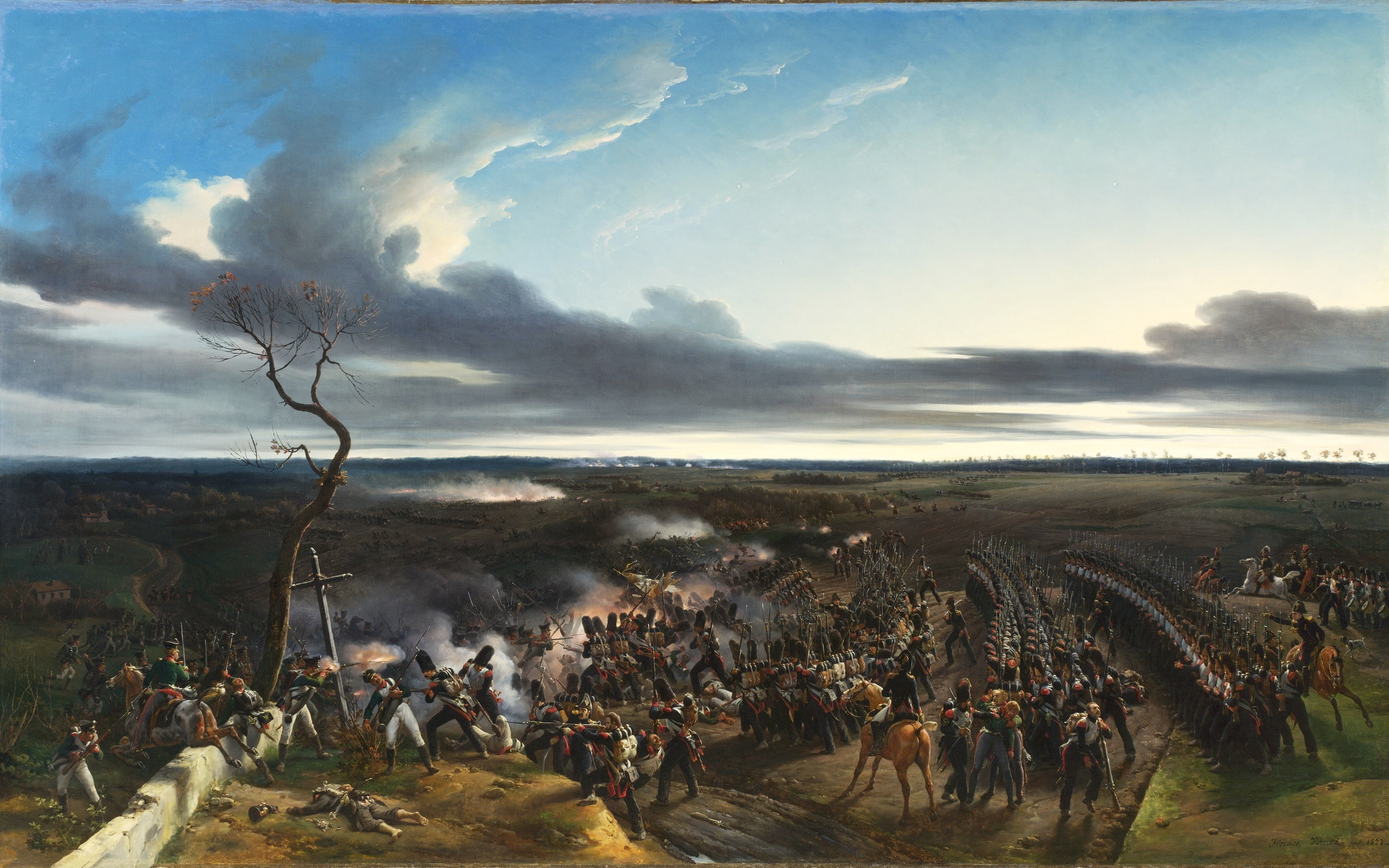 picture, 2K, canvas, oil, Jean-Horace Vernet, " Battle of Montmirail", HD Wallpaper