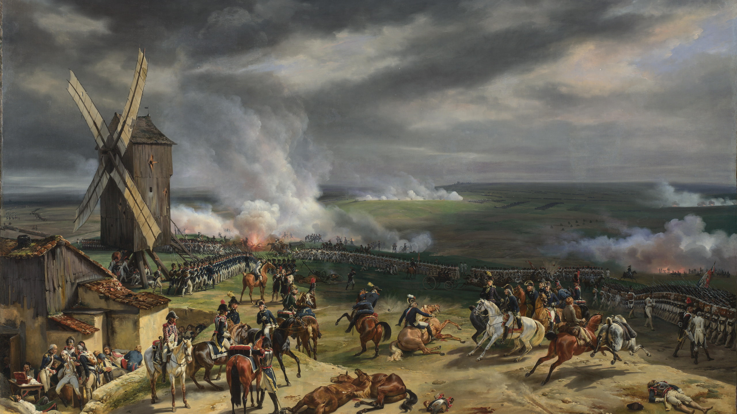 «The Battle of Valmy», oil, canvas, picture, " Battle of Valmy", 2K, HD Wallpaper