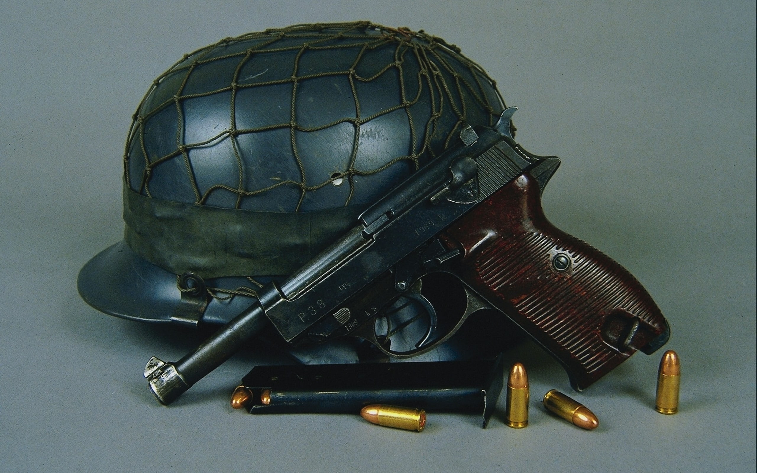 2K, violence, sign, warning sign, ammunition, no people, studio shot, communication, close-up, equipment, handgun, aggression, table, Walther P38, leather, HD Wallpaper