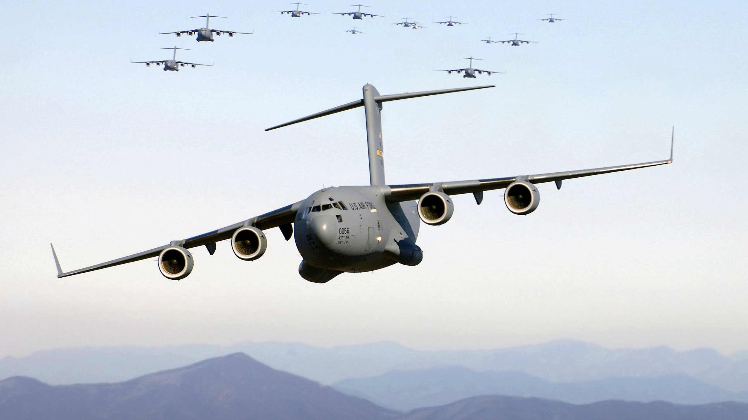 the sky, AC-130, Armada, aircraft support, mountains, Lockheed, 2K, HD Wallpaper