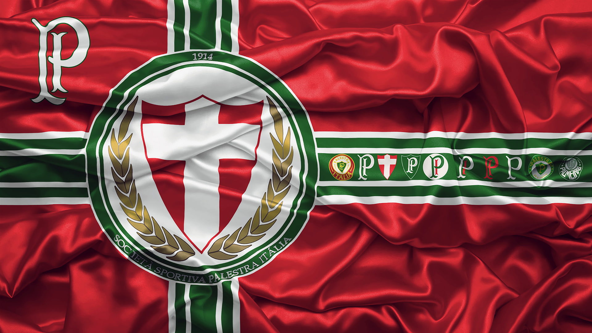 Palmeiras, Palestra Itália, 1080P, 1914 (Year), red background, HD Wallpaper