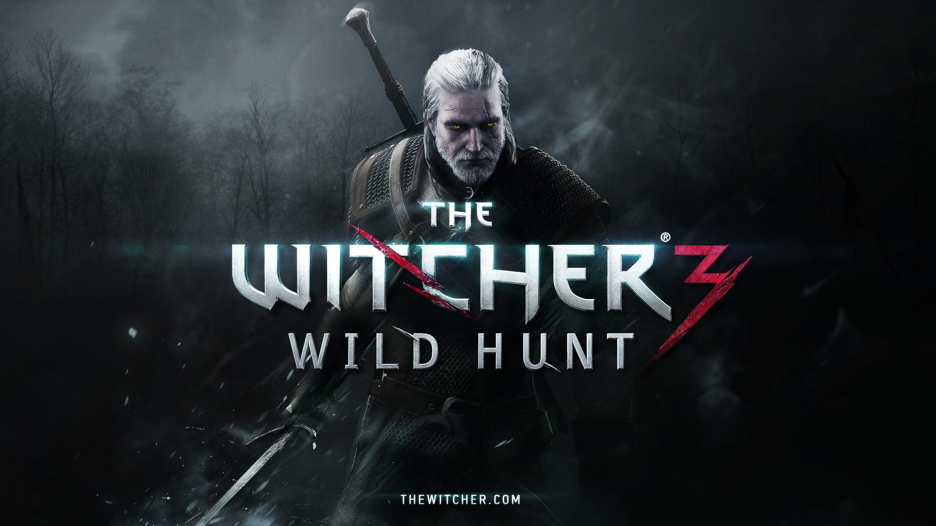 western script, wind, The Witcher, black background, looking at camera, males, one person, studio shot, full length, The Witcher 3: Wild Hunt, standing, HD Wallpaper