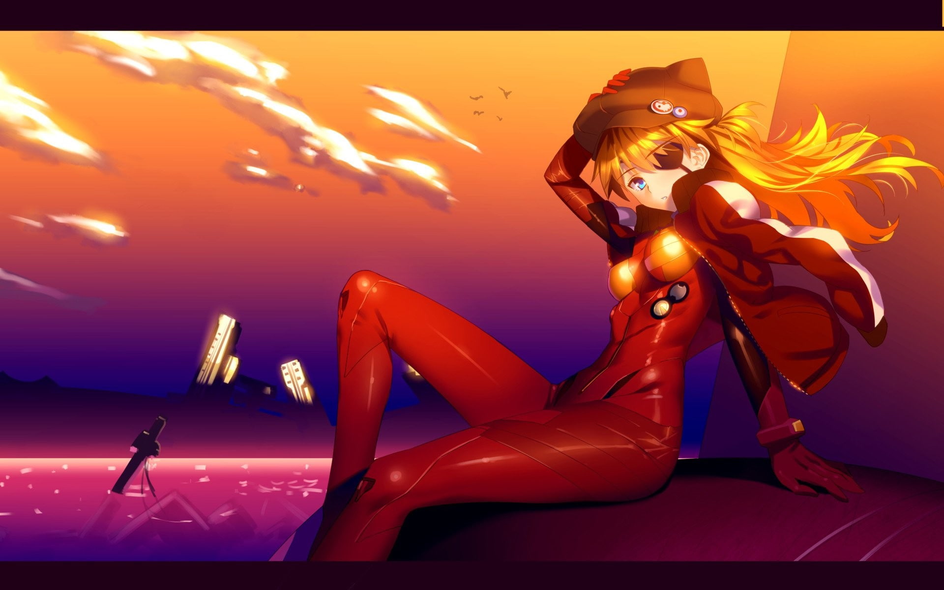 Neon Genesis Evangelion, hairstyle, beautiful woman, beautiful people, young women, fashion model, one person, females, adult, nature, Asuka Langley Shikinami, HD Wallpaper