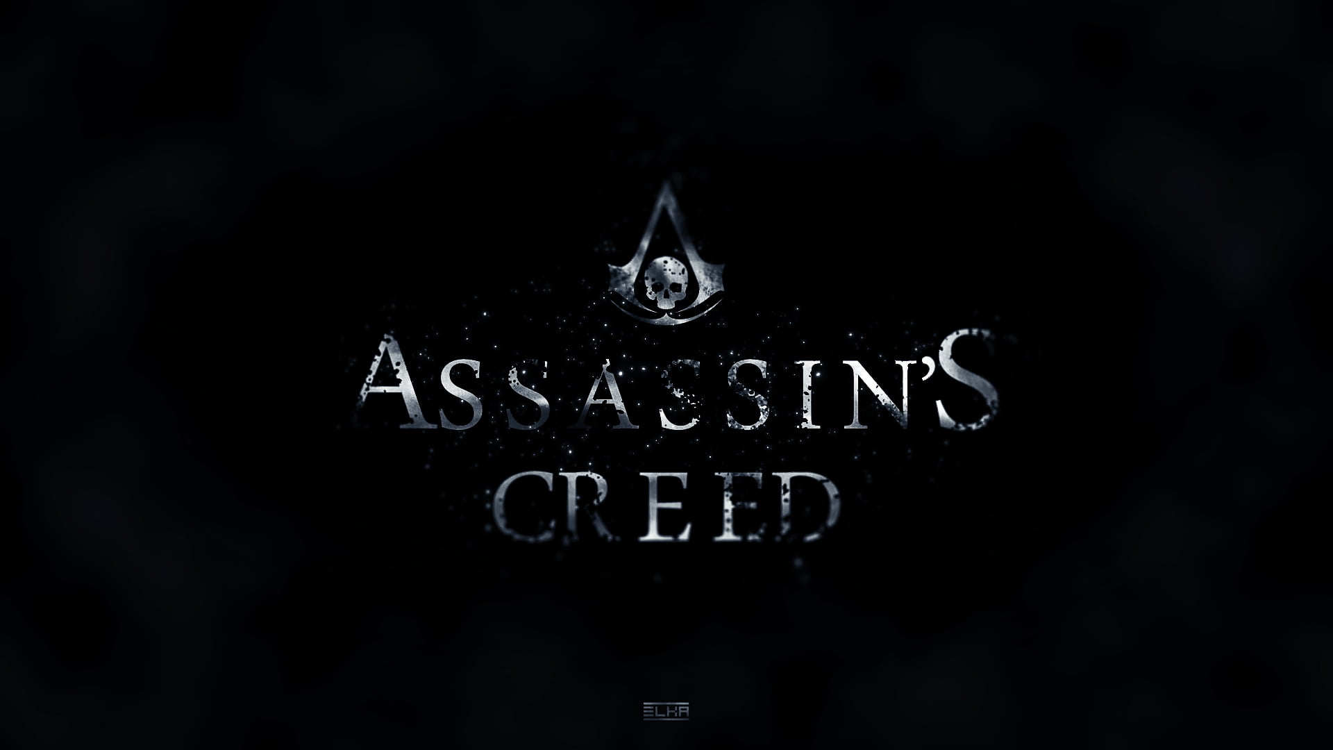 symbol, s, flag, number, no people, black background, creativity, skull, dark, creed, application, studio shot, typewriter, text, 1080P, Assassins Creed IV: Black Flag, HD Wallpaper