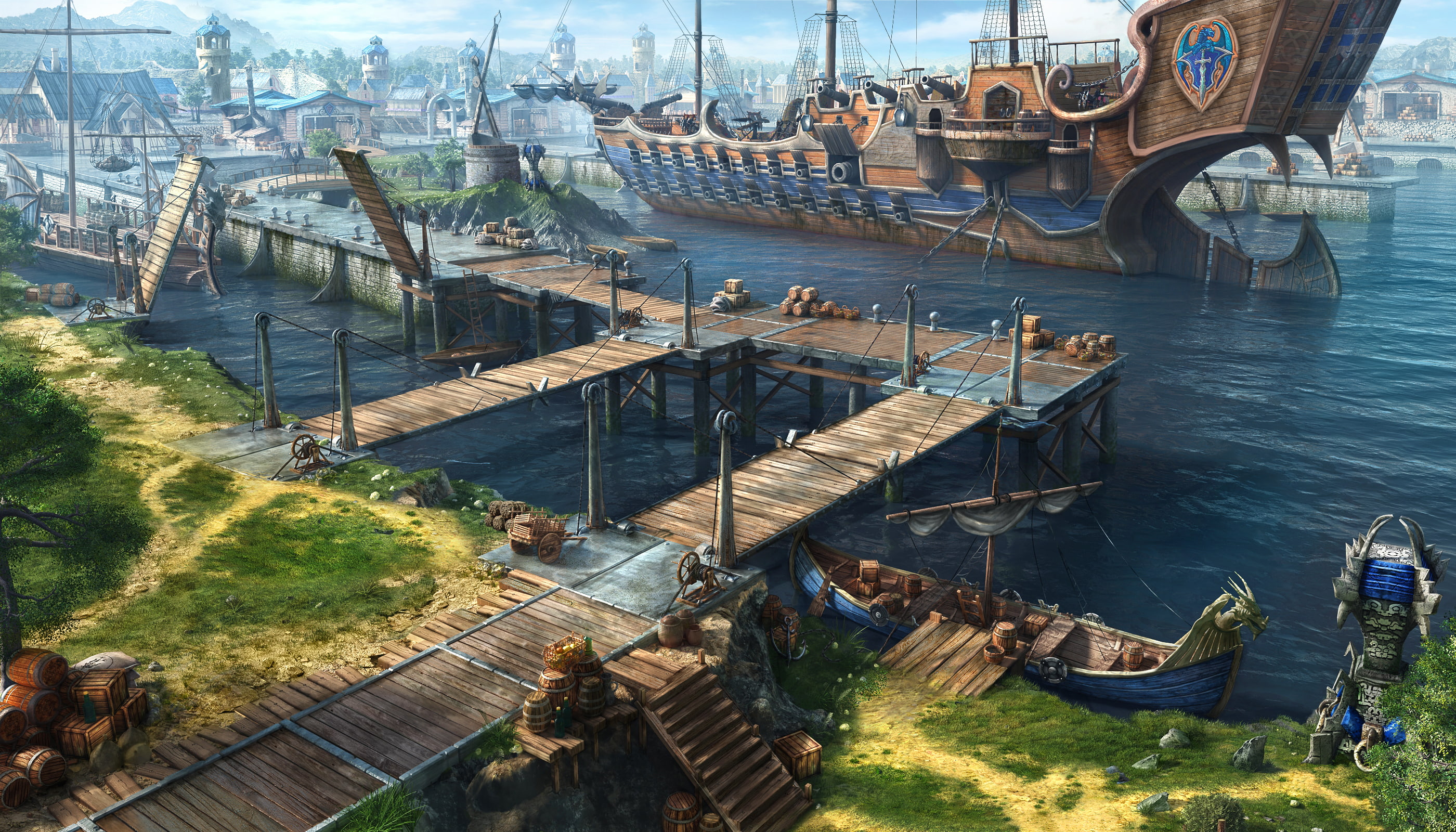 port, game, 2K, eternity, dragon, art, HD Wallpaper