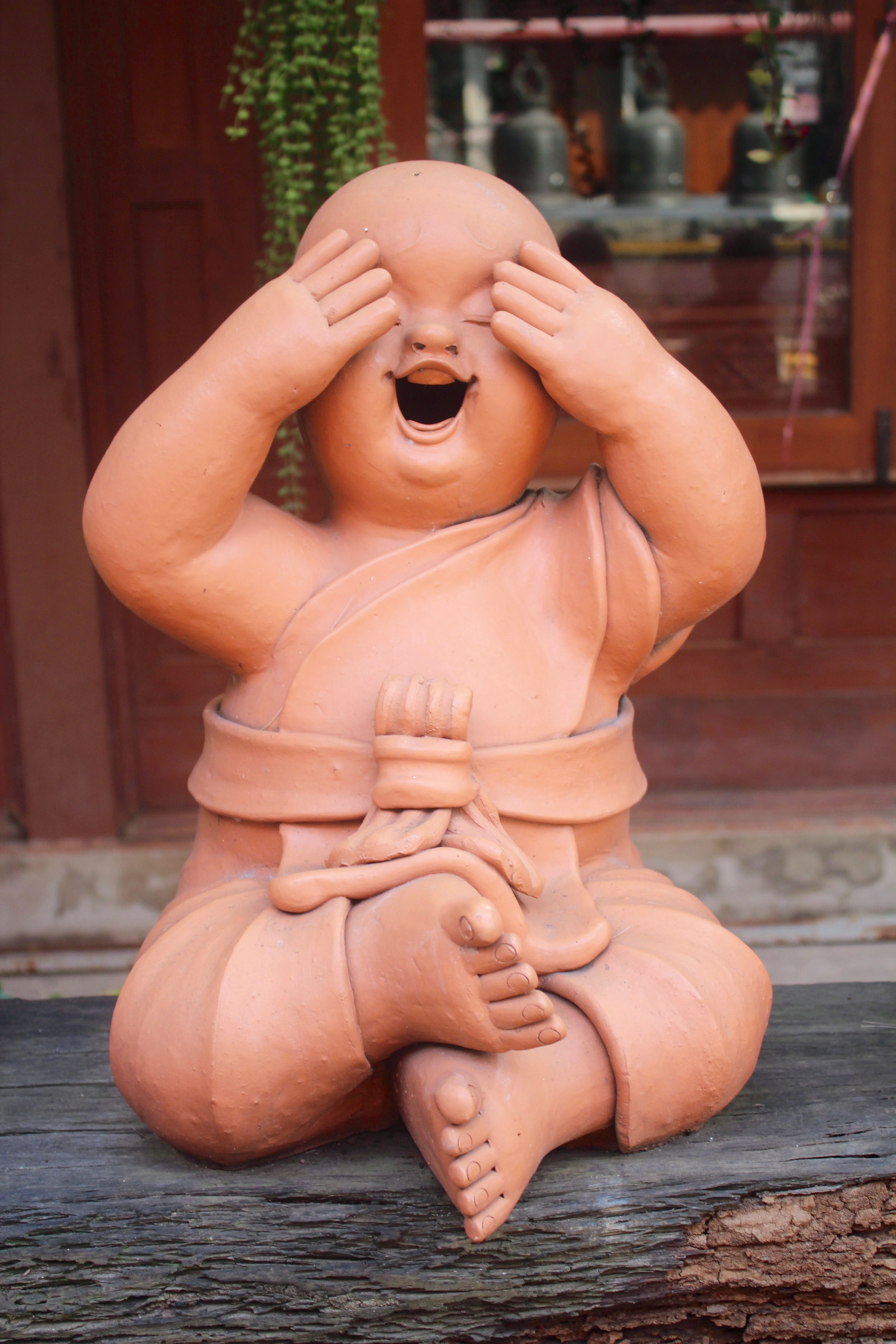 stone figure, child, group, do not speak, young, art and craft, lifestyles, sitting, surface, yoga, team, leisure activity, budai, buddha, finger man, focus on foreground, Phone HD Wallpaper