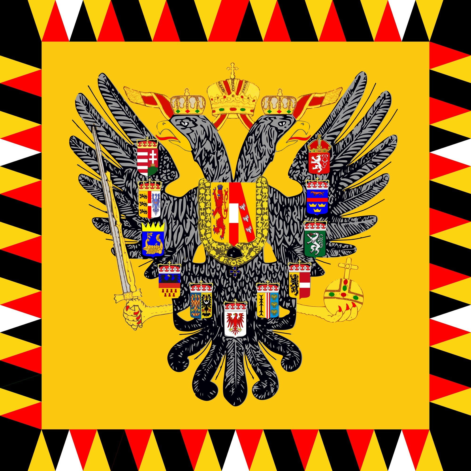 2000px imperial, 1828 late, standard, 19th, austria, century svg, 1080P, Phone HD Wallpaper