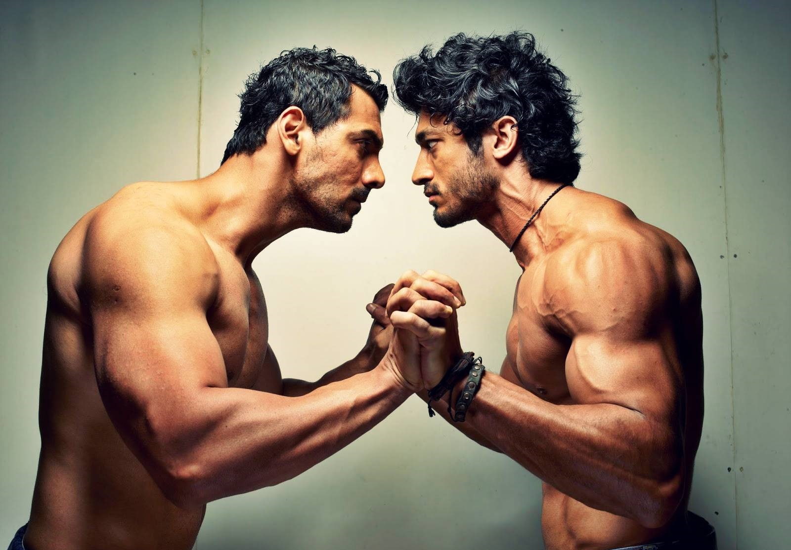 abraham, studio shot, men, young men, shirtless, adult, lifestyles, muscular build, standing, face to face, bicep, side view, indoors, males, exercising, HD Wallpaper