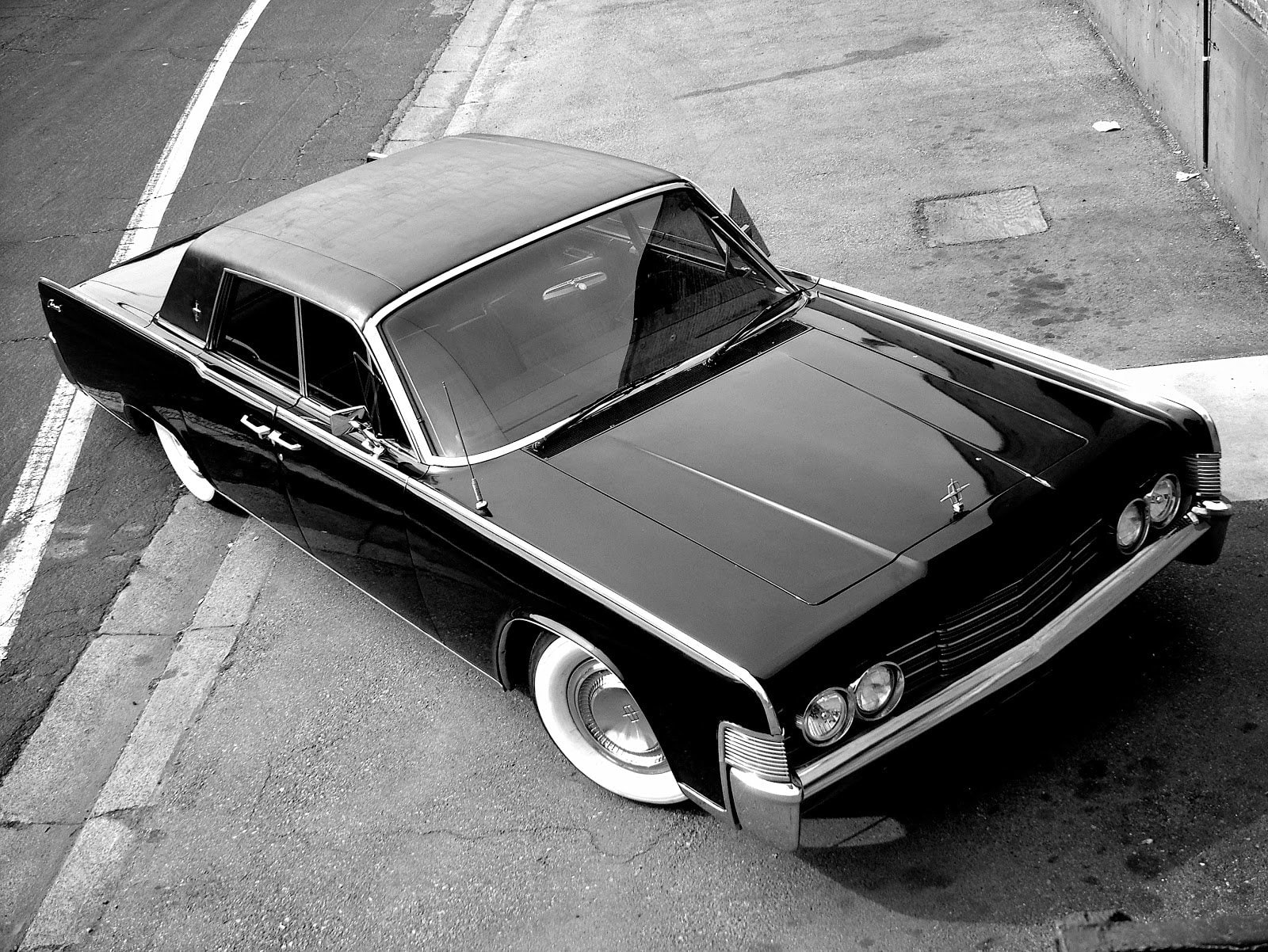 Black and White, Car, Lincoln, Lincoln Continental, 720P, HD Wallpaper