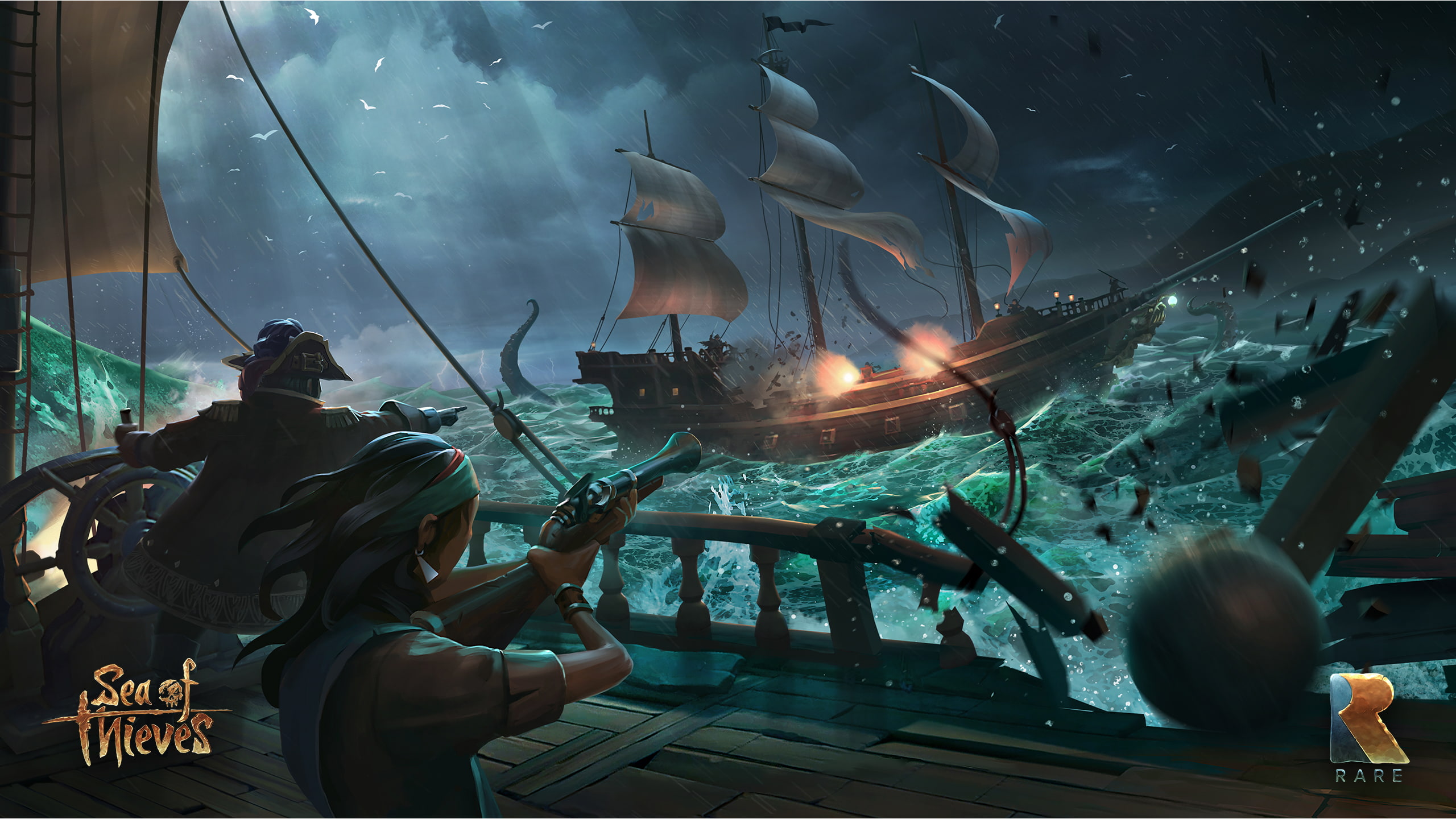 2K, pirates, Sea of Thieves, video games, ship, HD Wallpaper
