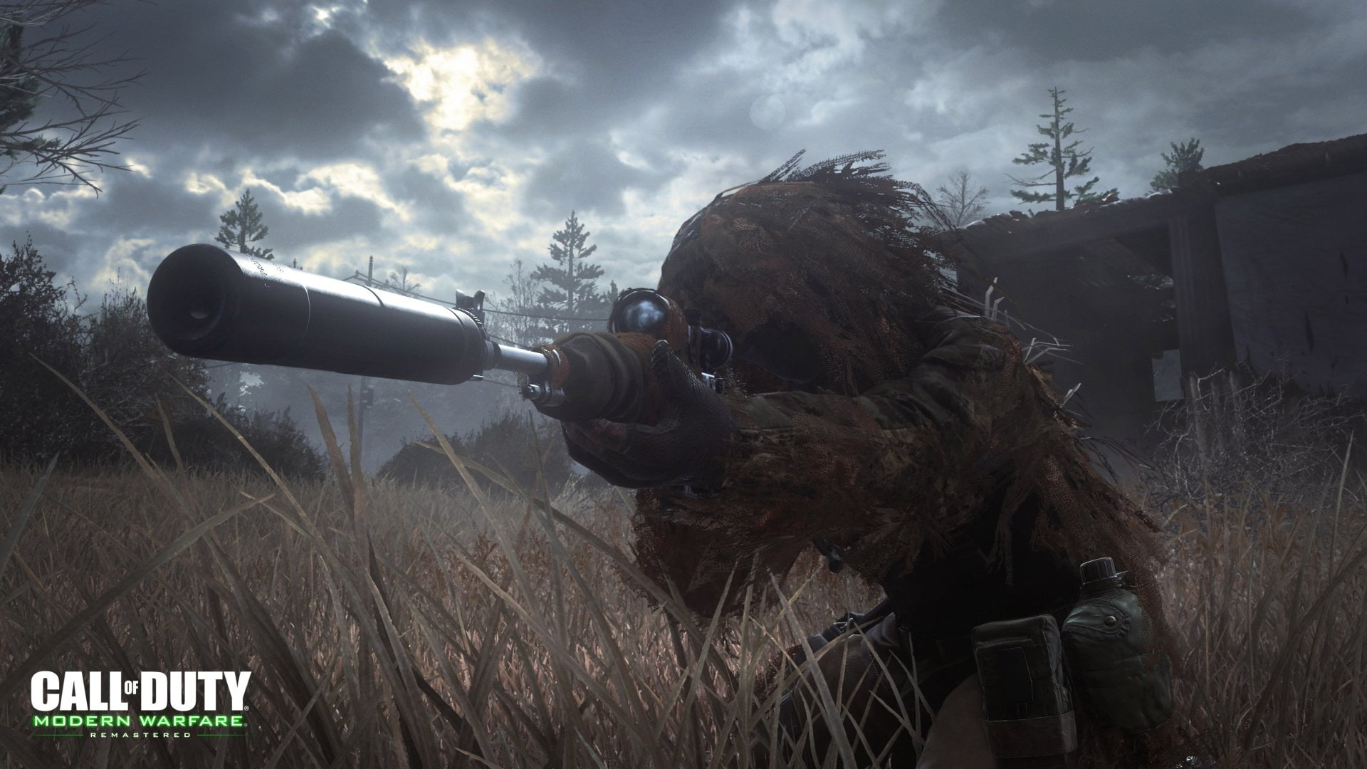 aggression, binoculars, day, aiming, one person, weapon, holding, security, gun, Call of Duty, cloud - sky, 1080P, tree, plant, outdoors, sky, real people, HD Wallpaper