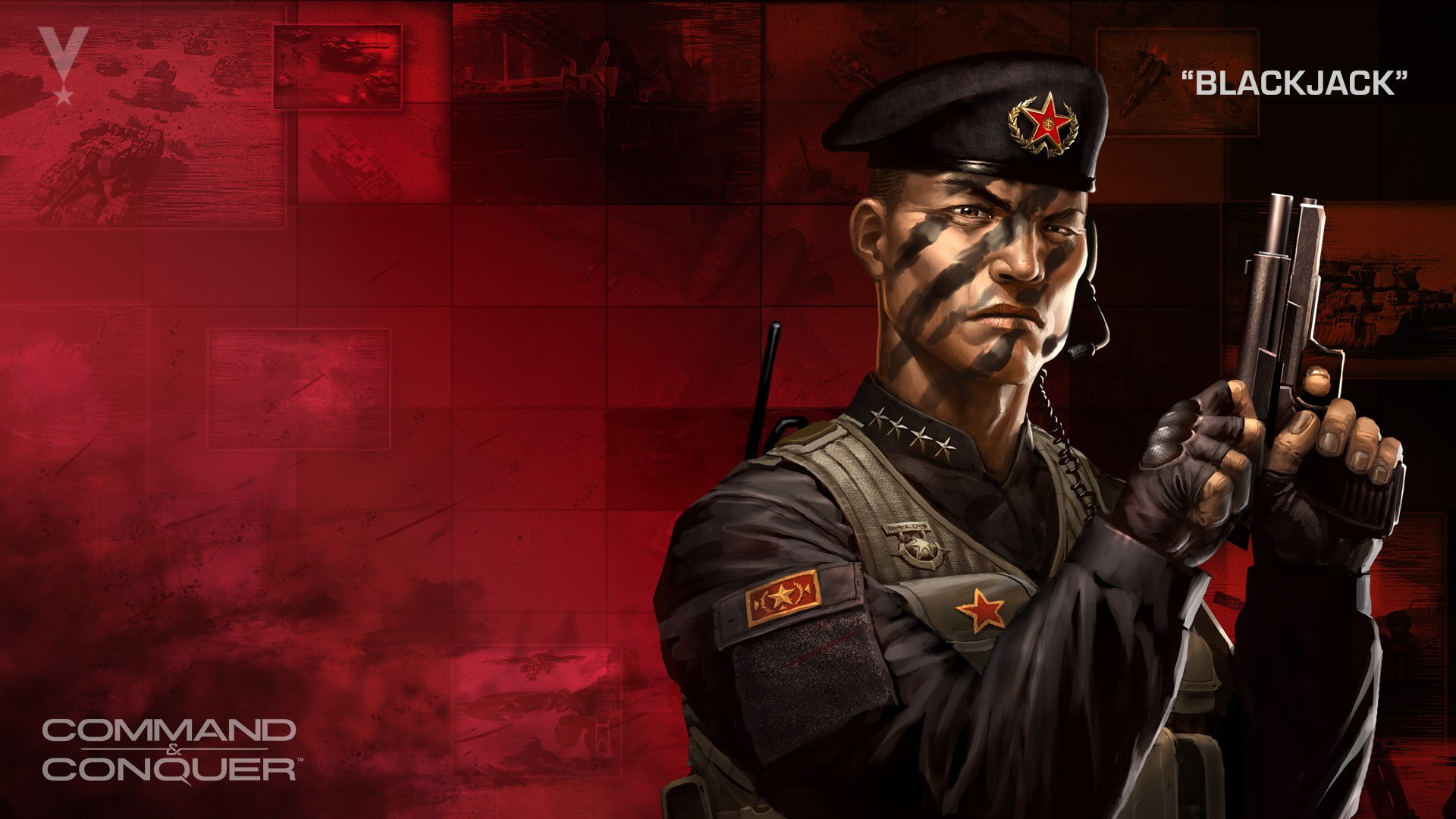 one person, handgun, waist up, sign, weapon, 1080P, uniform, men, adult, Command and Conquer, mid adult men, social issues, indoors, clothing, portrait, HD Wallpaper