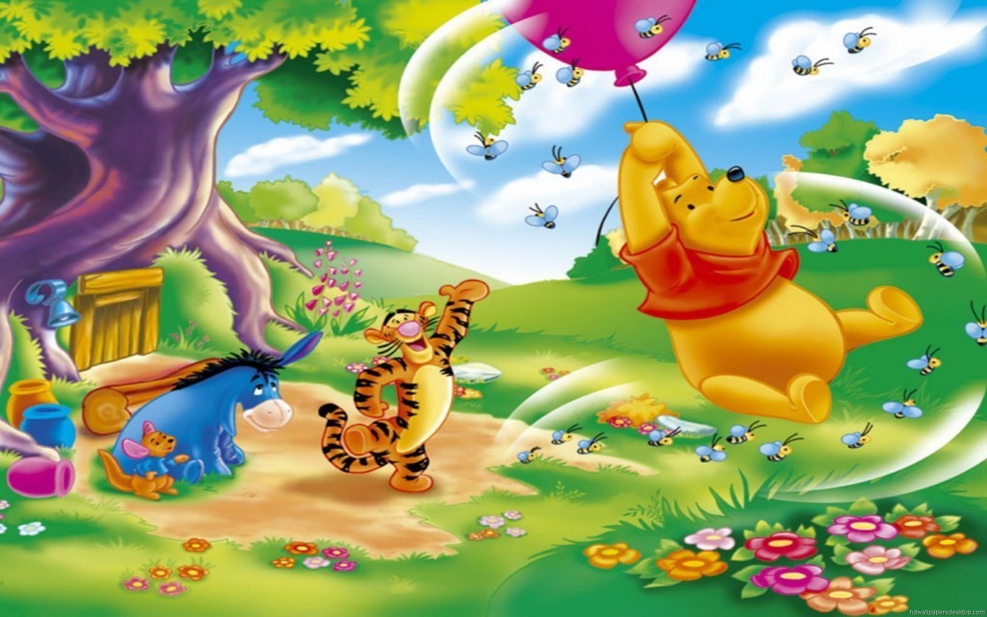 hd, pooh, honey, 1080P, winnie, cartoon, image, looking, HD Wallpaper
