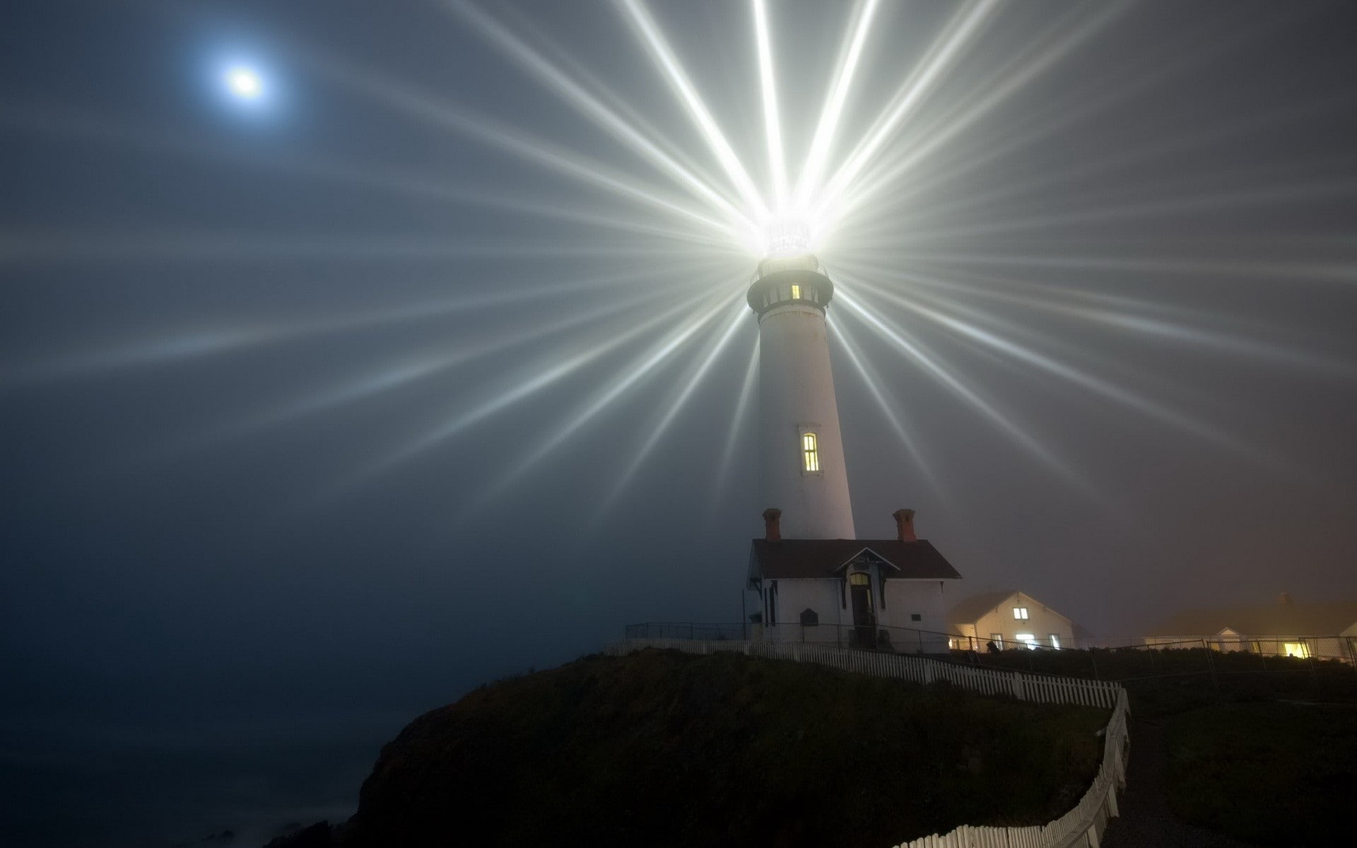 religion, night, 1080P, built structure, light beam, building, illuminated, silhouette, place of worship, building exterior, no people, sky, lighting equipment, HD Wallpaper