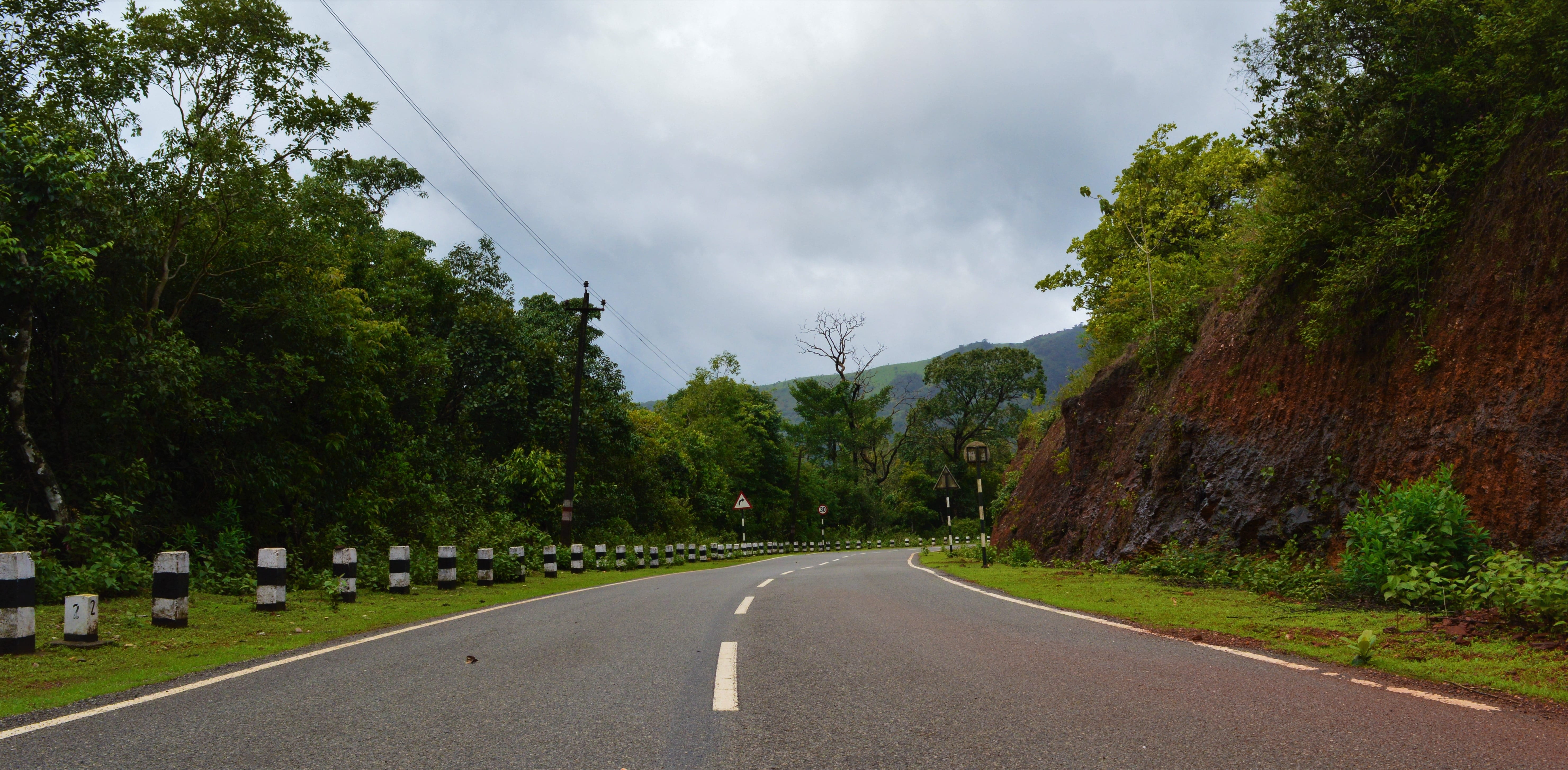 india, cloud - sky, green color, boundary, road, village road, transportation, scenics - nature, no people, outdoors, beauty in nature, environment, indian road, HD Wallpaper