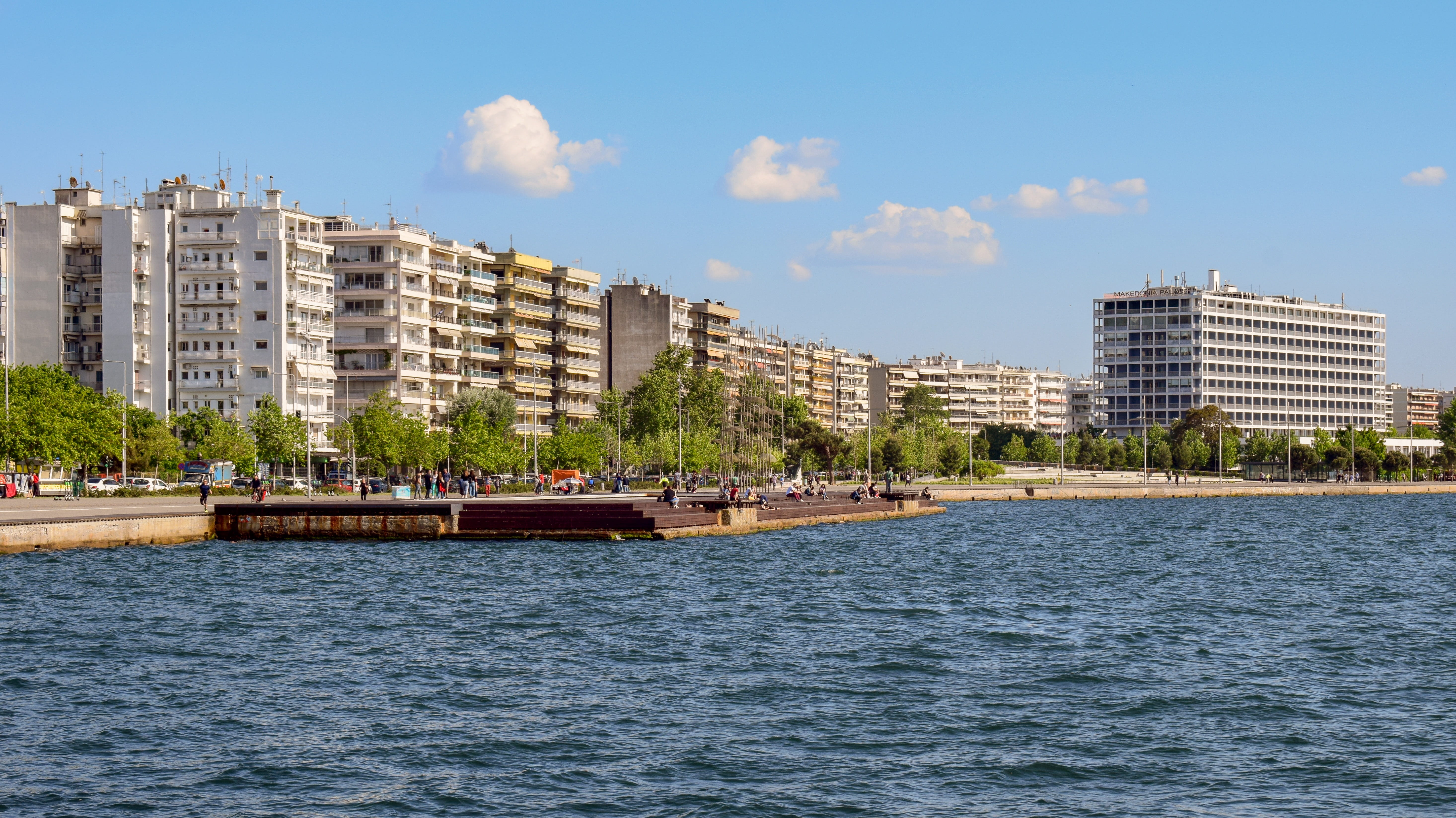 greece, apartment, promenade, thessaloniki, nature, macedonia, outdoors, cloud - sky, tree, 5K, sky, building exterior, office building exterior, no people, HD Wallpaper