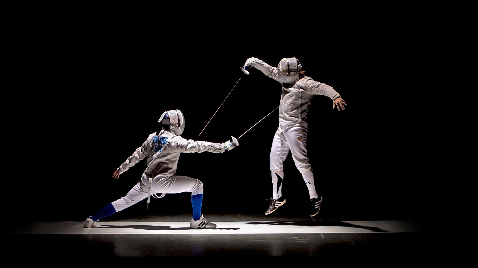 adult, full length, studio shot, males, men, skill, leisure activity, indoors, black background, stage, people, holding, standing, 1080P, stage - performance space, HD Wallpaper