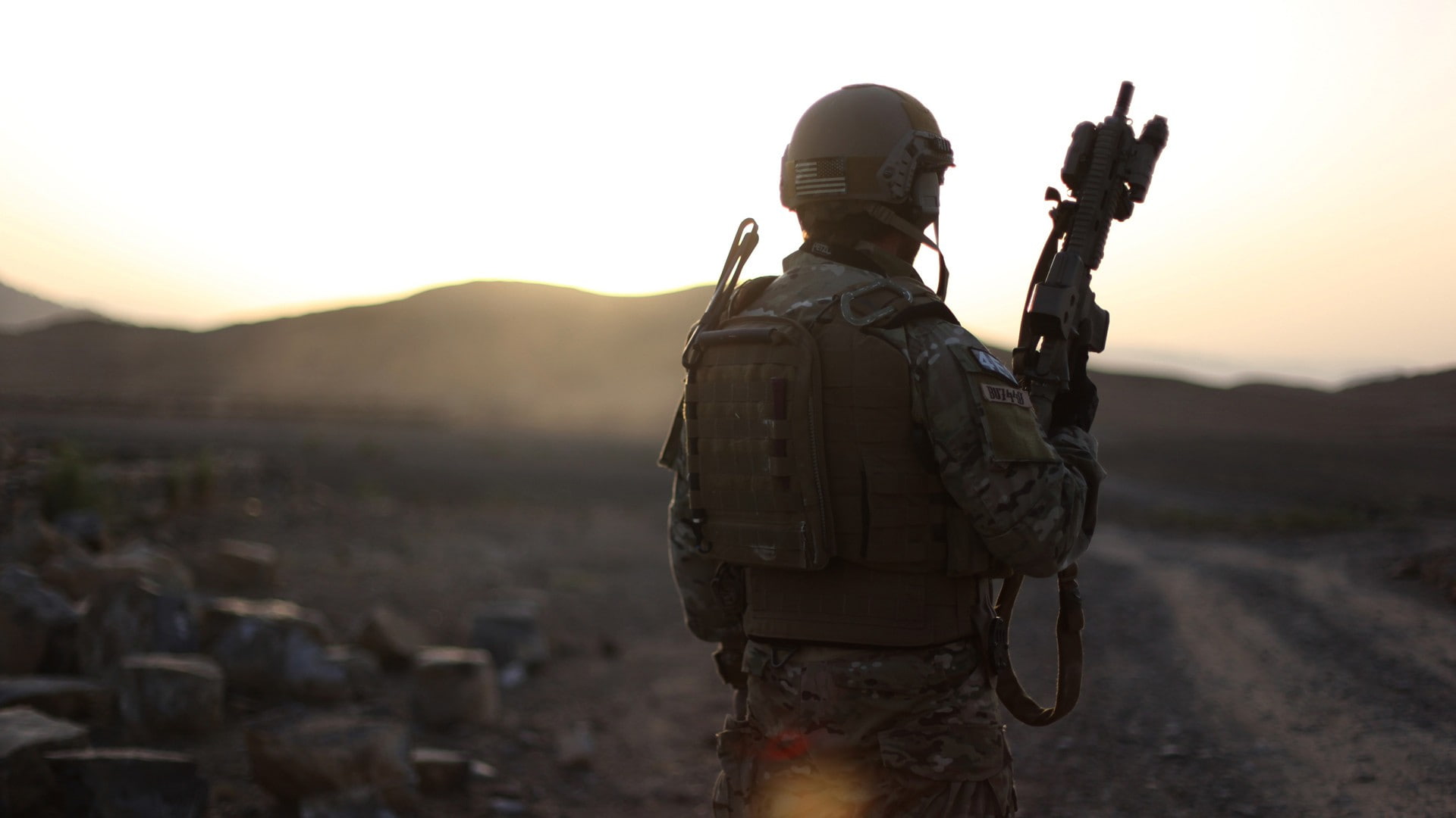 gun, military, 1080P, AR-15, soldier, m4 carbine, HD Wallpaper
