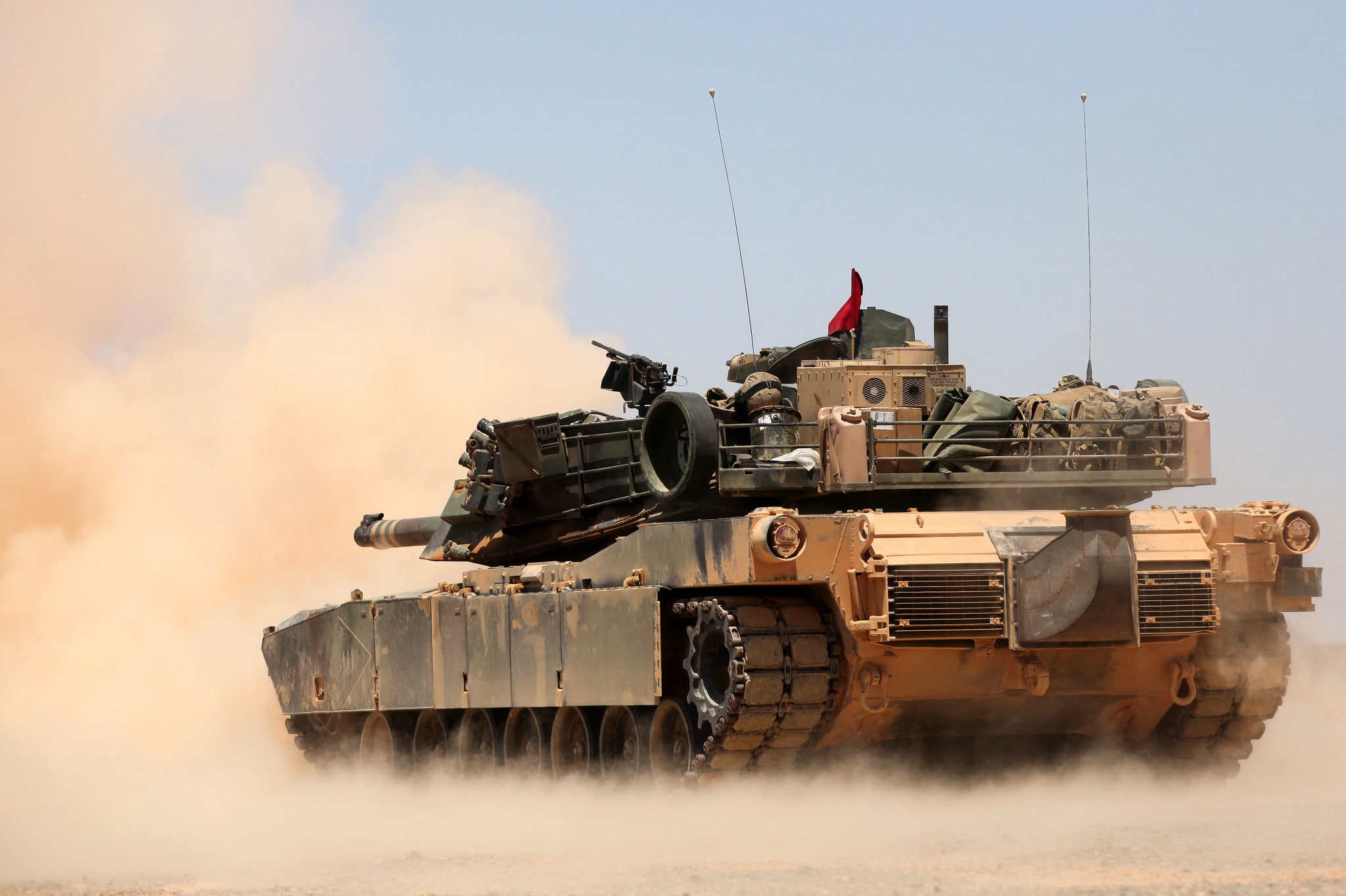 1080P, M1A1, tank, combat, Abrams, dust, main, HD Wallpaper
