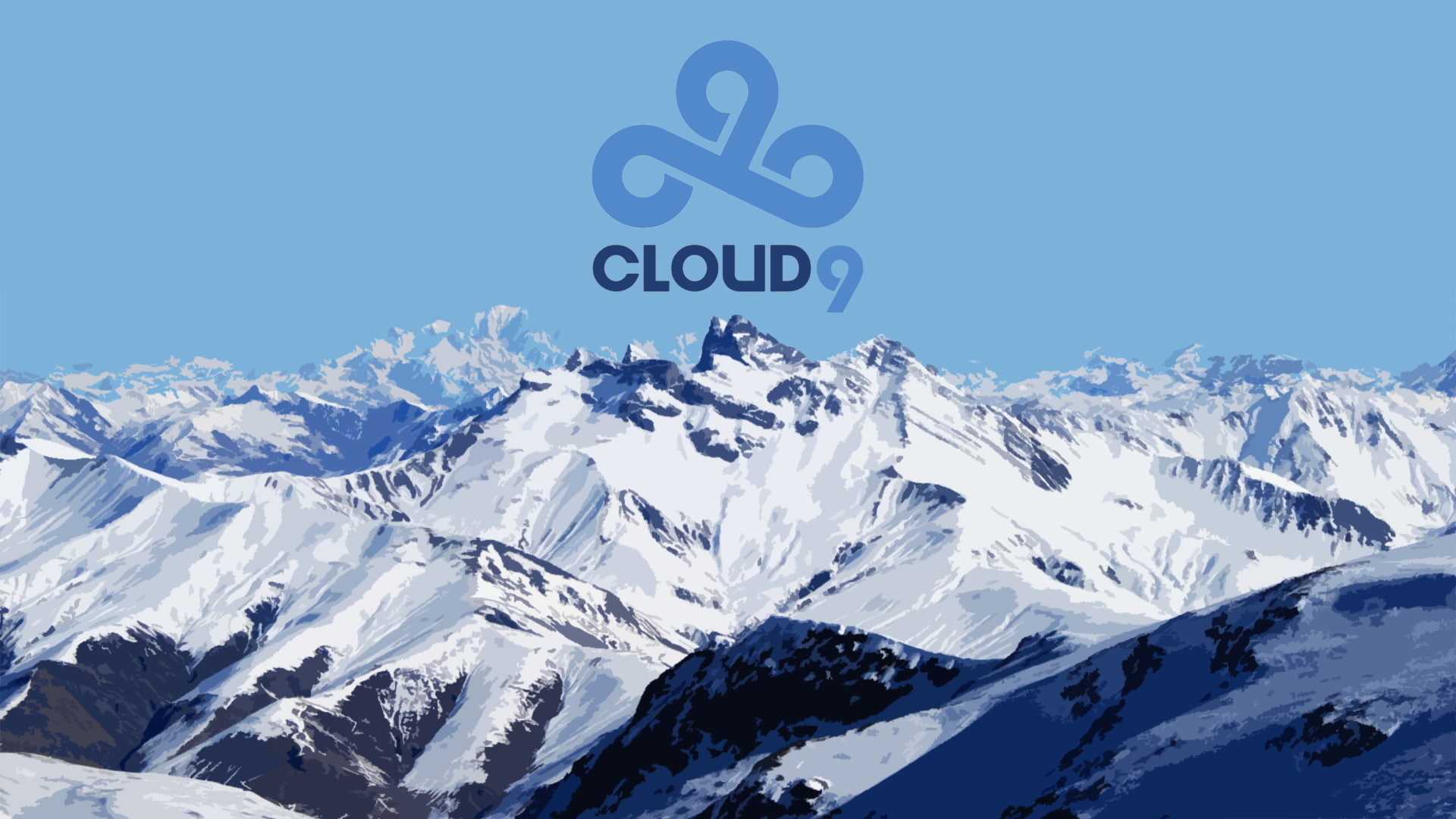 mountain range, scenics - nature, sky, tranquility, nature, winter, 1080P, Cloud9, information, beauty in nature, snow, snowcapped mountain, e-sports, HD Wallpaper