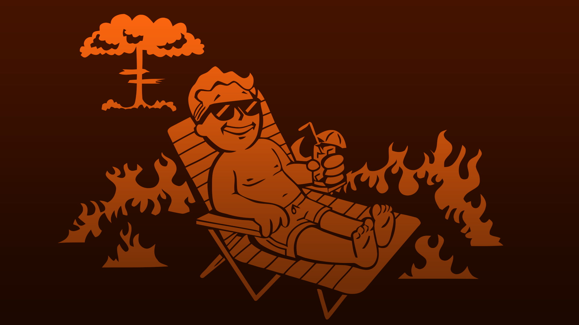 1080P, deck chairs, Vault Boy, Fallout, video games, HD Wallpaper