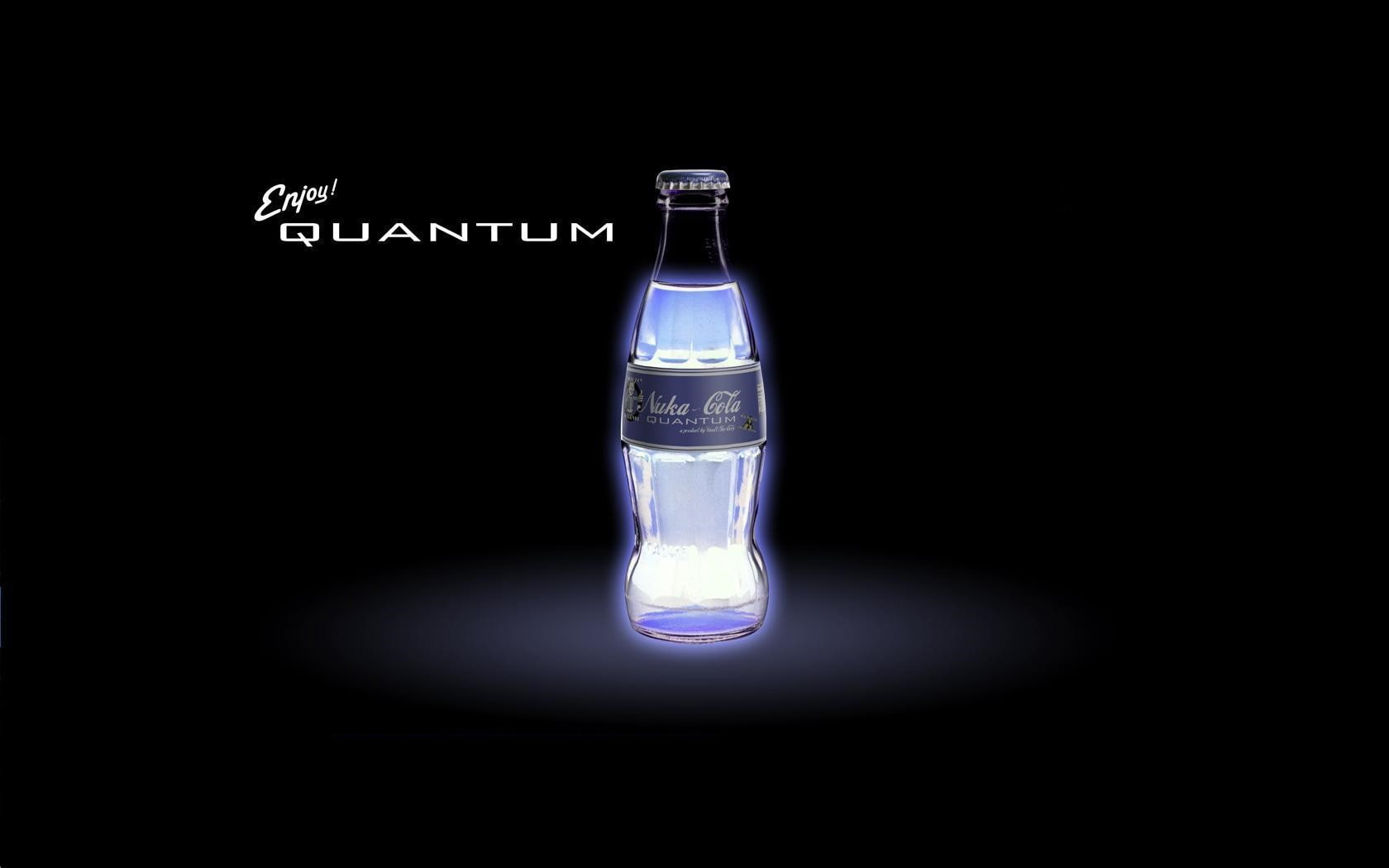 Fallout 3, bottles, Fallout, video games, black background, typography, digital art, 720P, Nuka Cola, HD Wallpaper