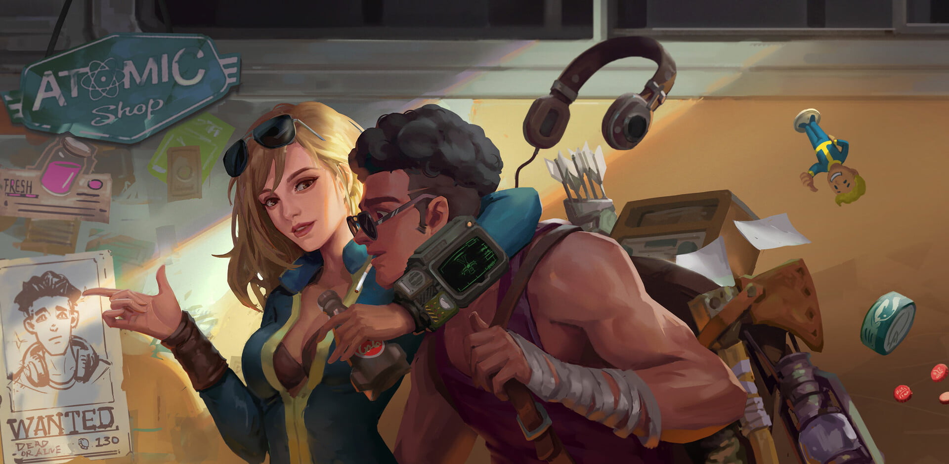 video game art, 1080P, digital art, Fallout, artwork, Pip-Boy, video game girls, video games, Fallout 76, HD Wallpaper