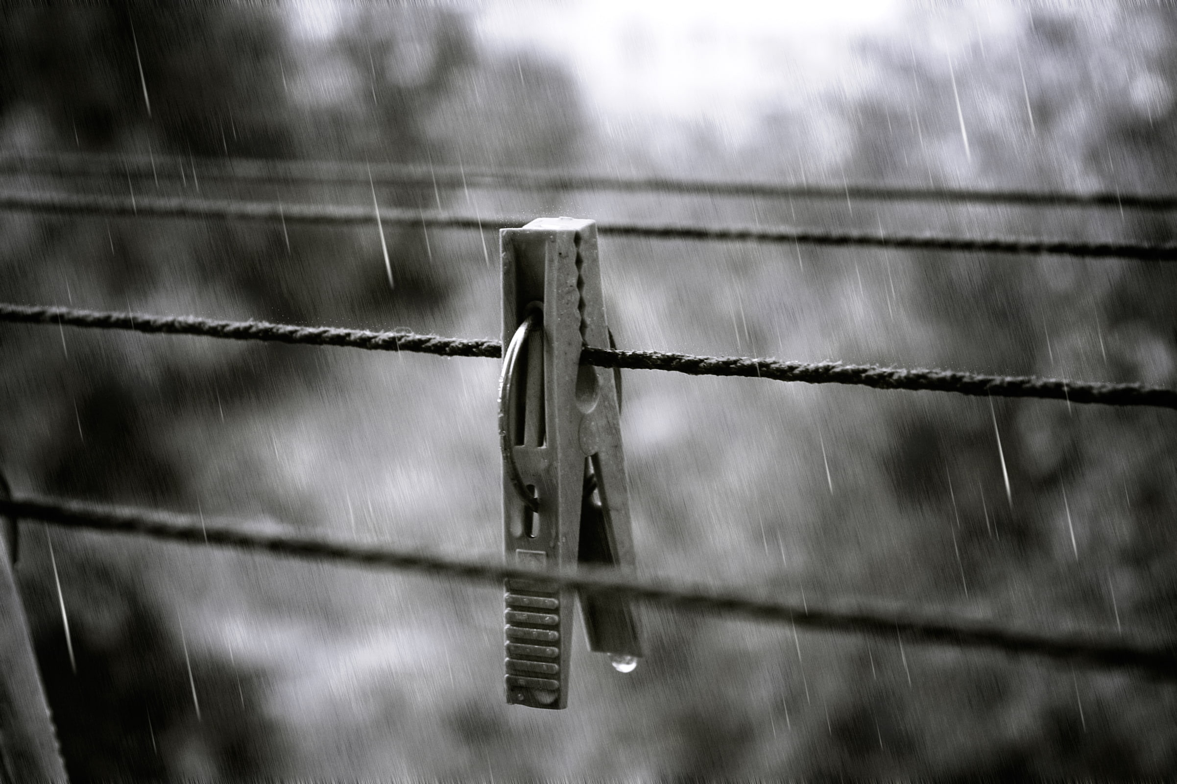 squirt, Clothespin, drop, rope, rain, autumn, 1080P, HD Wallpaper