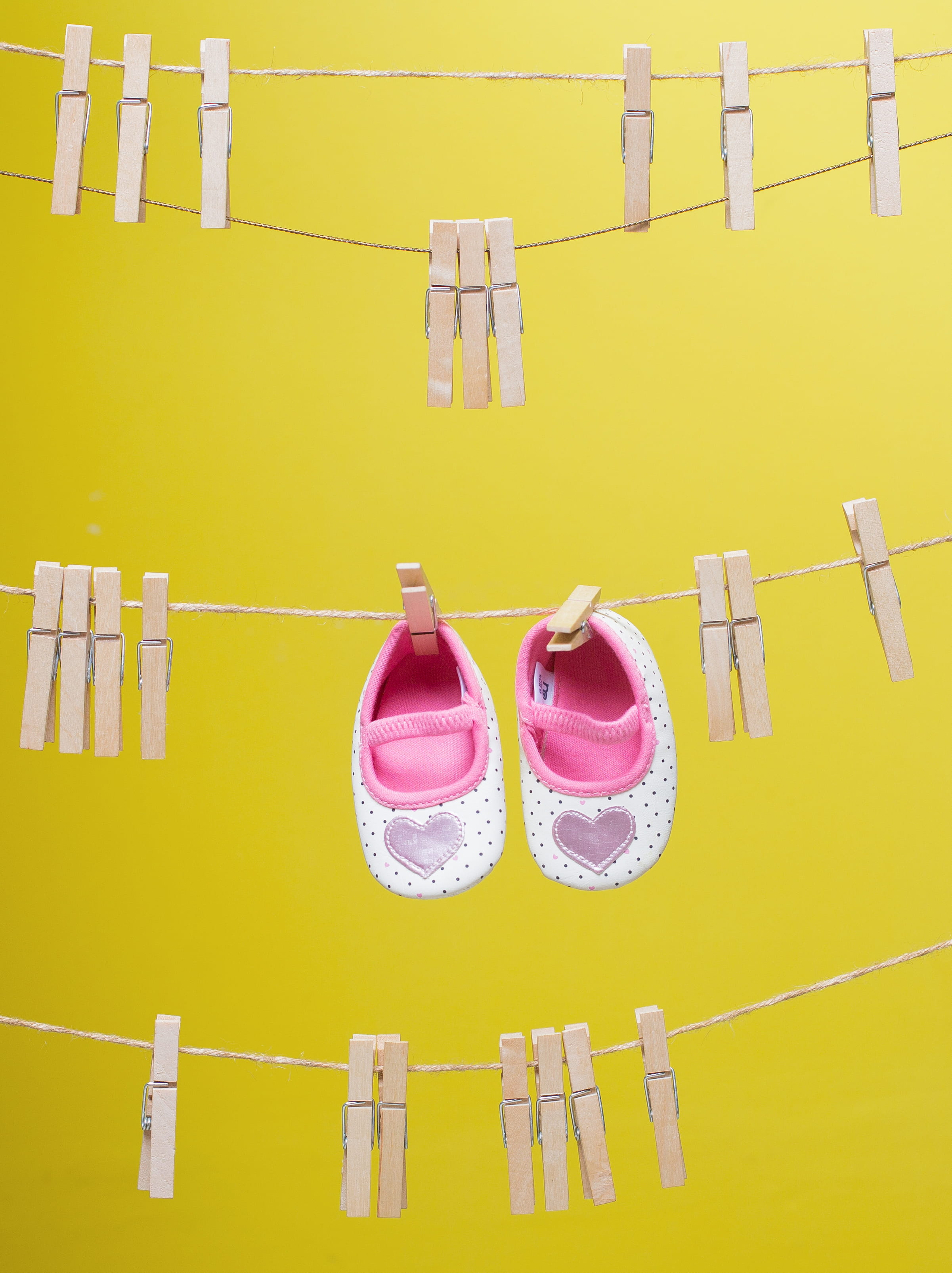 white, wall - building feature, baby, no people, clothing, pink, studio shot, vibrant color, coat hook, shoes, pink color, group of objects, s, clothespin, Phone HD Wallpaper