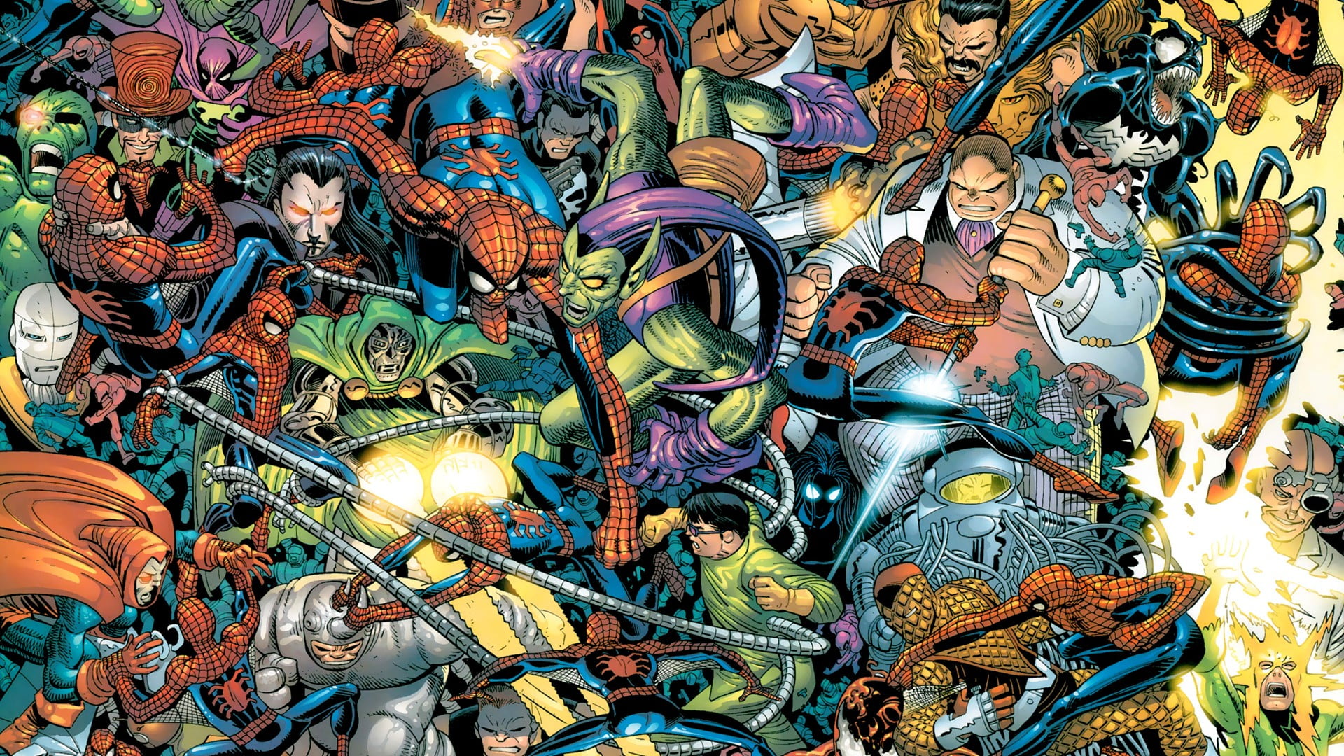 backgrounds, comics, for sale, 1080P, Kingpin, man, sculpture, Spider-Man, Dr. Octopus, female likeness, representation, multi colored, male likeness, HD Wallpaper