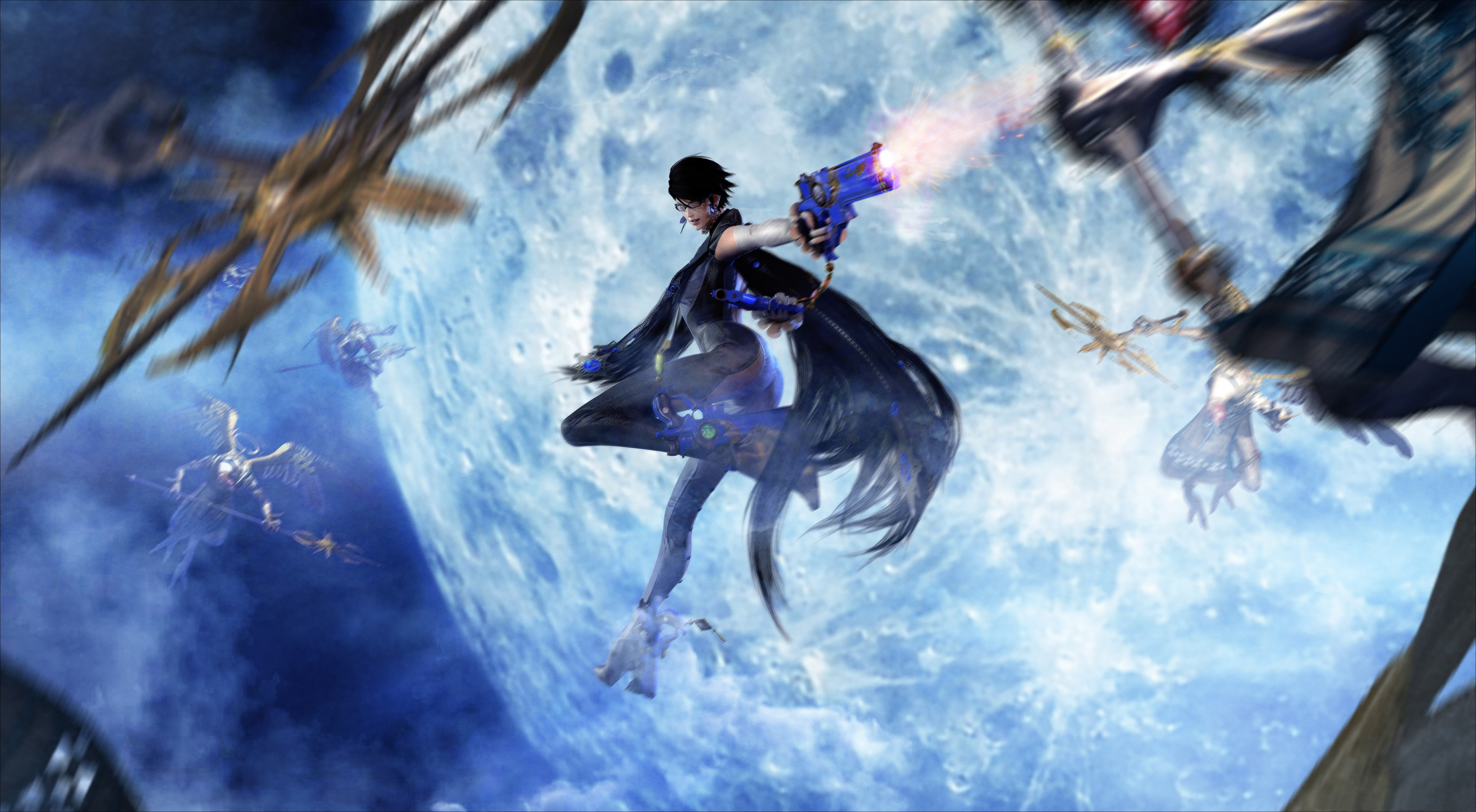 the full moon, Platinum Games, bayonetta, the moon, Umbra Witches, witch, sega, 5K, HD Wallpaper