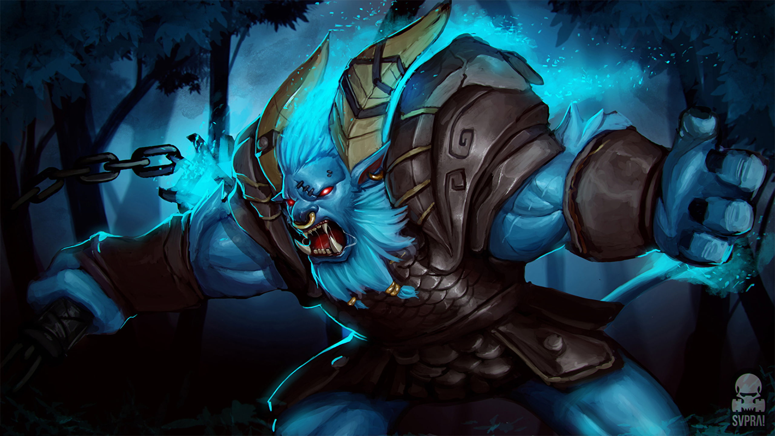 chain, hero, warior, dota, horns, toothed, armor, hd, bull, spirit, breaker, 2K, rage, HD Wallpaper