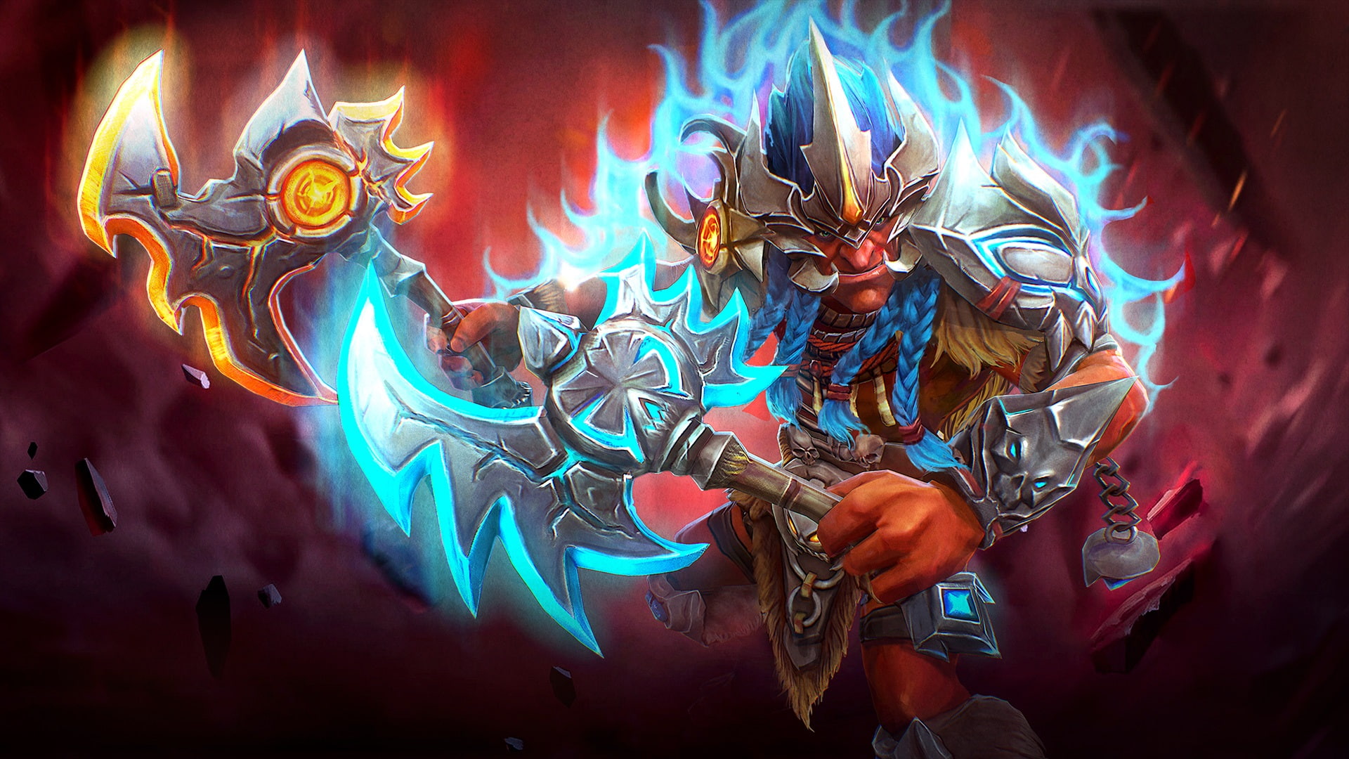  voen, heroes, rage, leader, armor, ax, mobile, troll, dota, suit, blade, 1080P, hd, indian, HD Wallpaper
