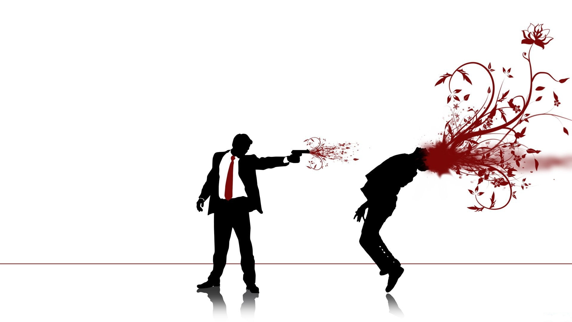 dancing, shot, women, backgrounds, copy space, 1080P, outline, adult, gun, full length, computer Graphic, black Color, people, silhouette, cut out, males, HD Wallpaper