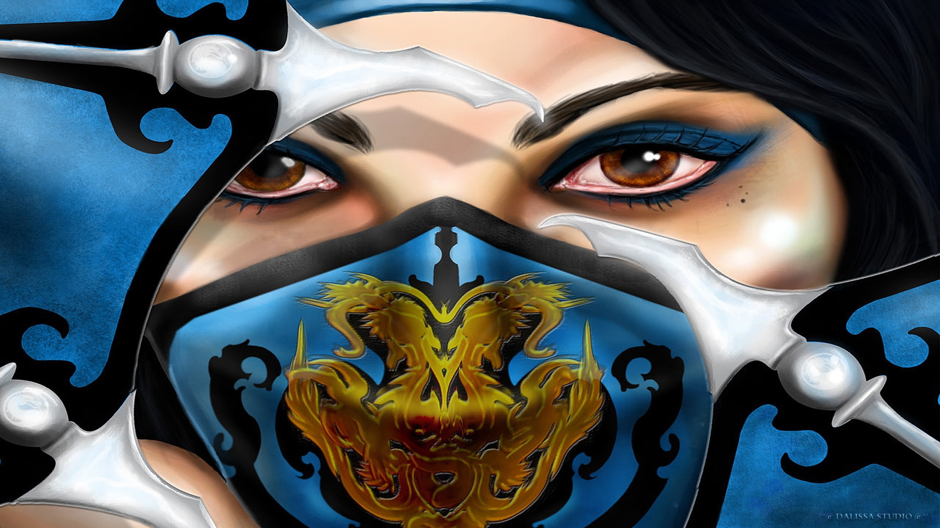 rage, dalissa, kitana, face girls, eyes, Mortal Kombat, face, eyes girls, hd, Video Games, mortal, princesse, games, girls, art, 1080P, kombat, video, HD Wallpaper