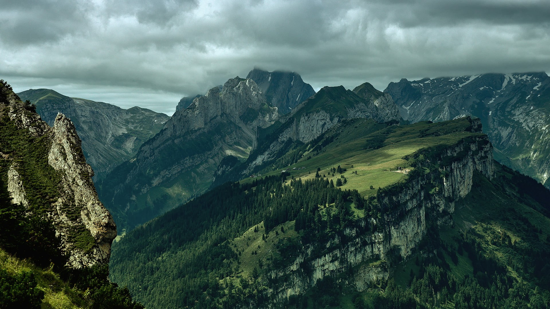 1080P, daytime, land, nature, travel destinations, coniferous tree, outdoors, storm, plant, tourism, cloud - sky, rage, scenics - nature, mountain range, HD Wallpaper