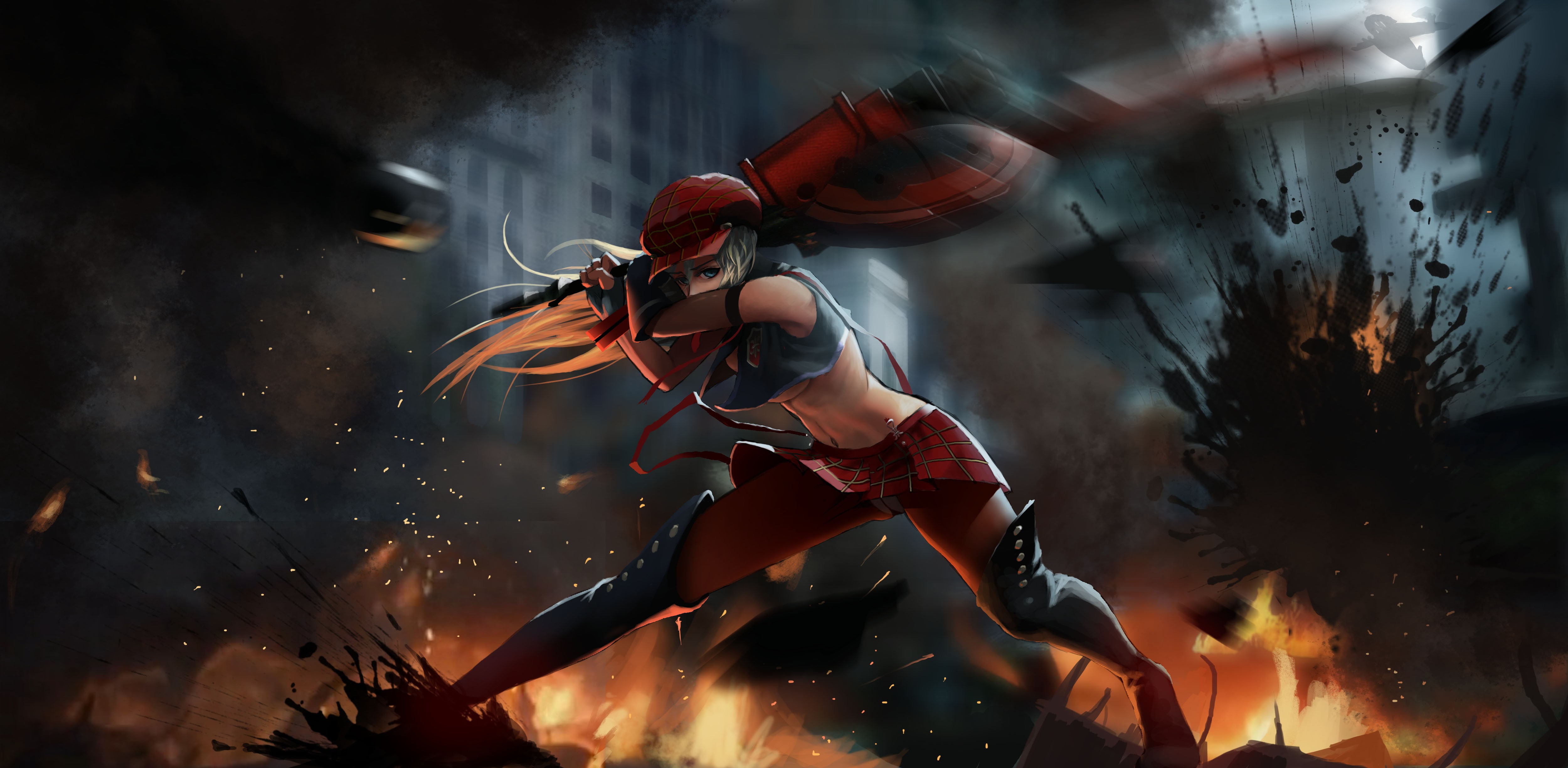 sword, God Eater, Fujiki Kouta, Alisa Ilinichina Amiella, 4K, ruin, HD Wallpaper